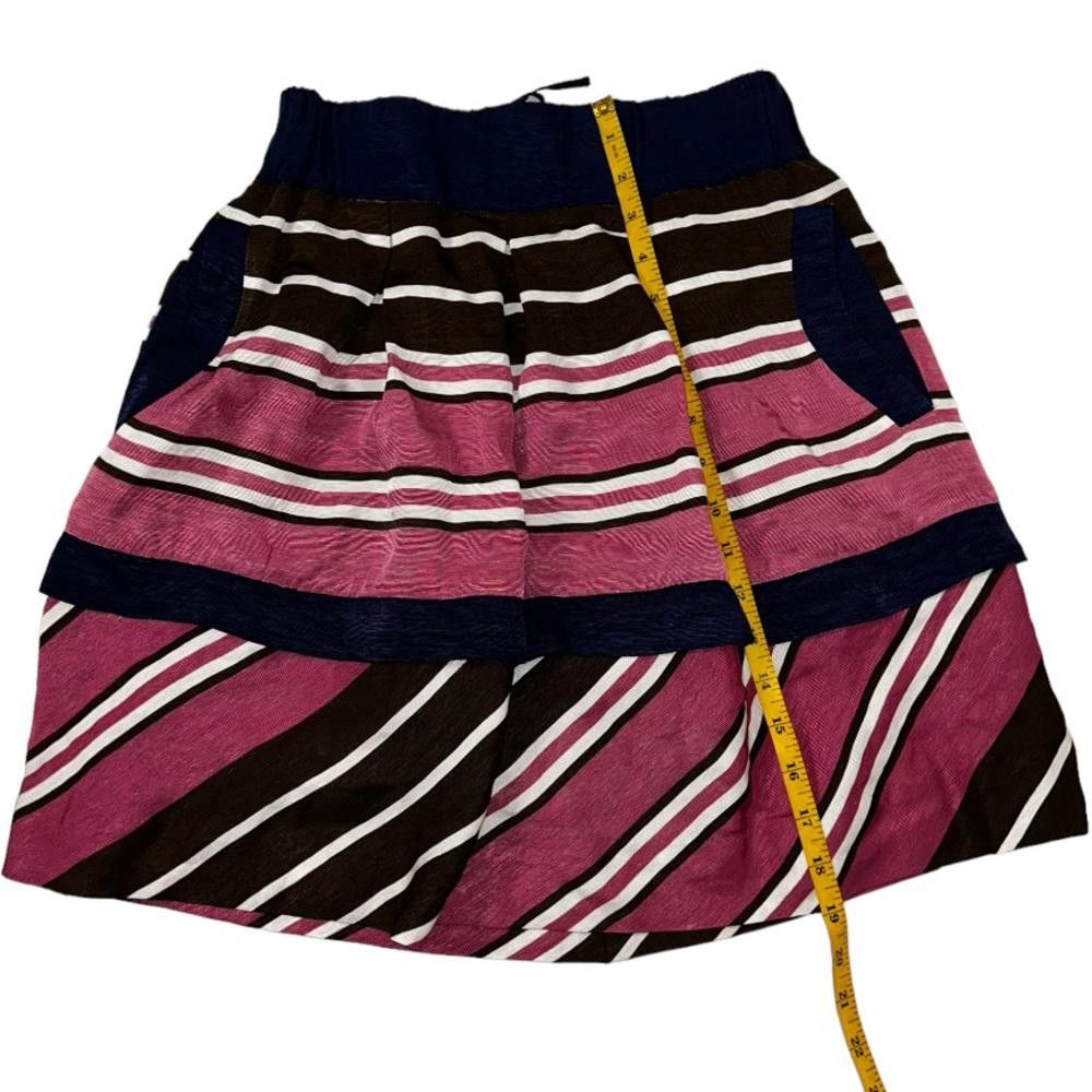 Designer Anthropologie l Maeve Striped Ruffle Skirt Size 0 Size 25" / US 0 / IT 36 - 4 Thumbnail