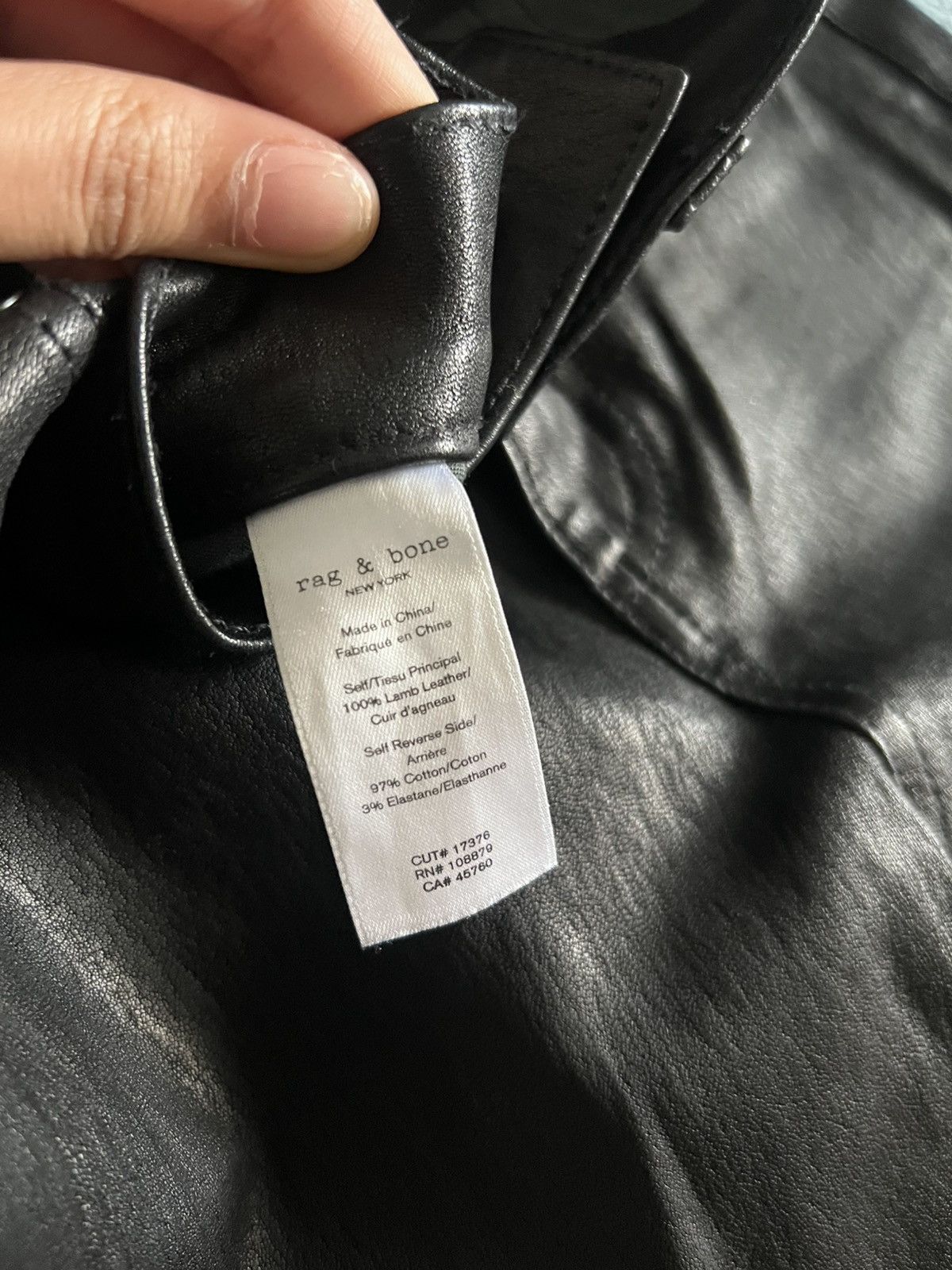 Rag & Bone Real leather skinny jeans Size 34" / US 12 / IT 48 - 4 Thumbnail