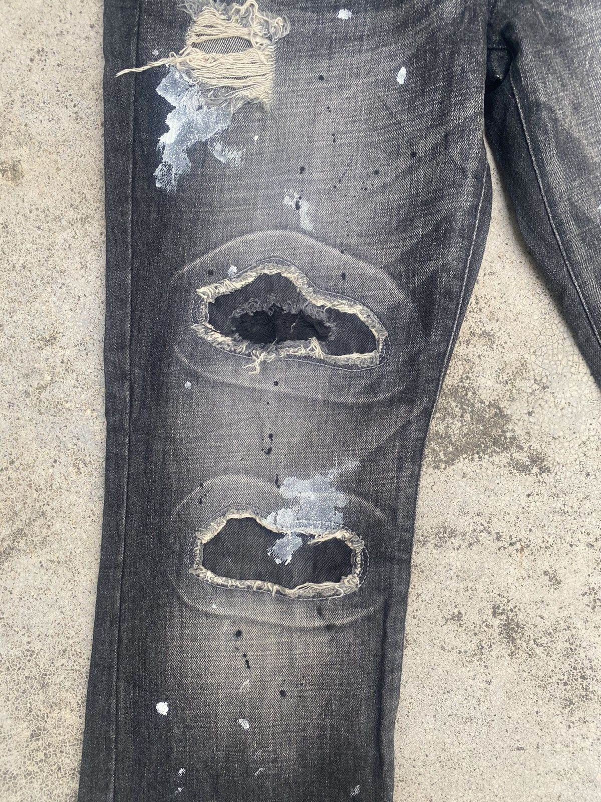 Japanese Brand Flare Jeans Semantic Distressed Boro Painted Bootcut Size US 32 / EU 48 - 7 Thumbnail