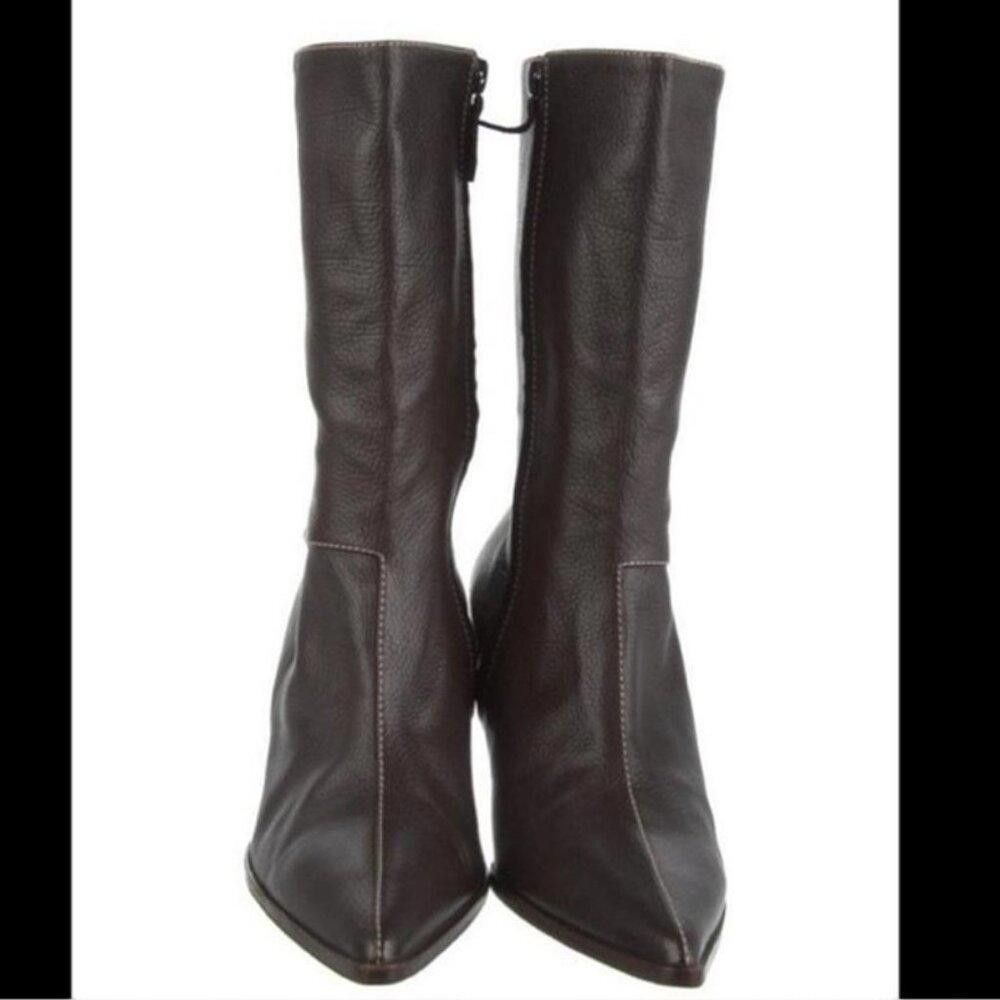 Hermes Hermès Leather Moto Kitten Heel Boots Size US 9.5 / IT 39.5 - 4 Thumbnail