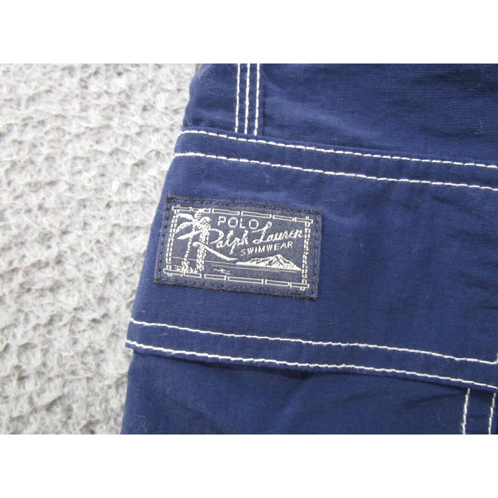 Polo Ralph Lauren VINTAGE Polo Ralph Lauren Swim Trunks Board Shorts Mens L Blue Navy Blue Poly Blend Drawstring Pockets Quick Dry Logo Beach Size US L / EU 52-54 / 3 - 2 Thumbnail