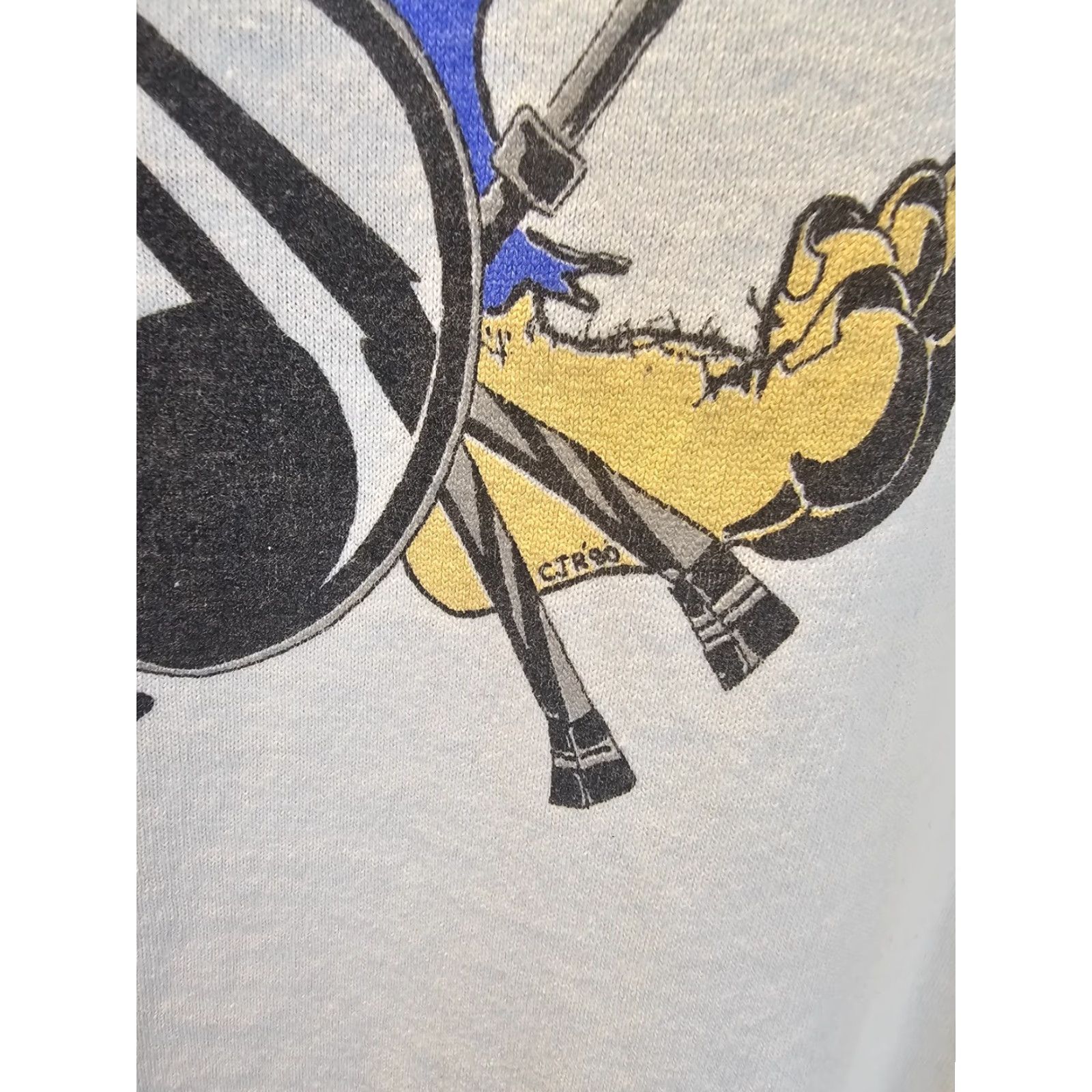 Vintage VINTAGE WADDELL'S DRUM CENTER MONSTER White T-Shirt SZ XLARGE - SINGLE STITCH, Crew Neck, Short Sleeve, 90s Graphic Print Mens Shirt Size US XL / EU 56 / 4 - 3 Thumbnail