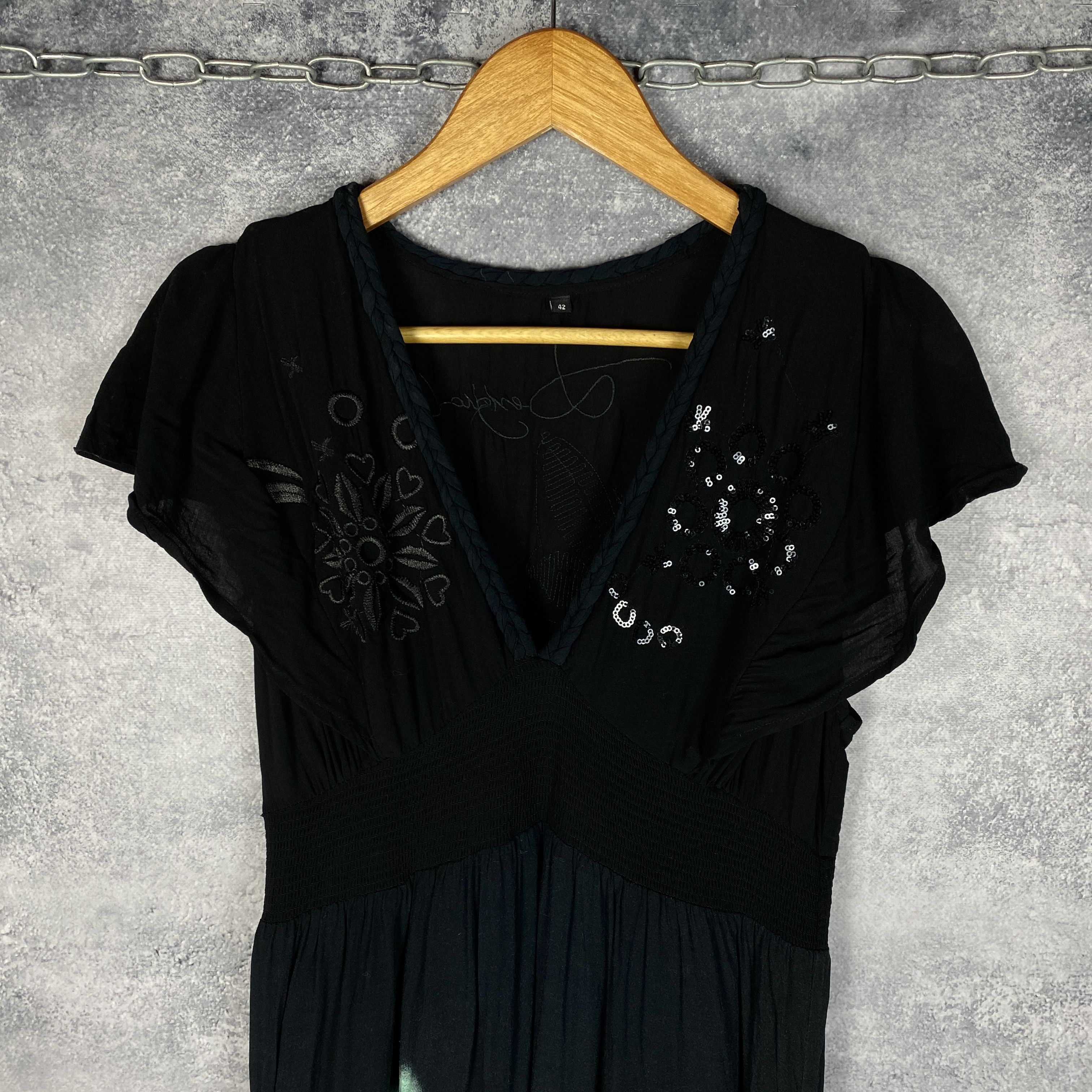 Desigual Desigual Dress Women's Size 42 Short Sleeve Black Size M / US 6-8 / IT 42-44 - 2 Thumbnail