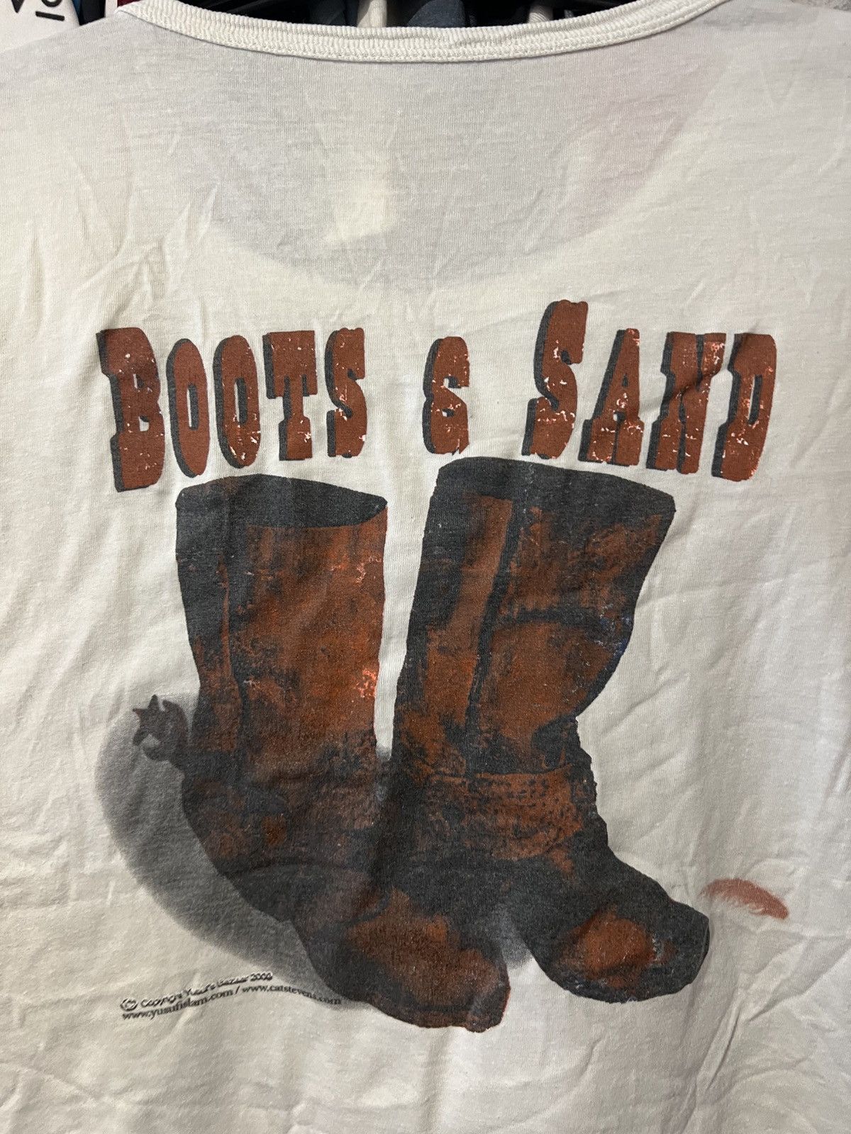 Band Tees × Vintage 2000 WANTED CAT STEVEN’S ALIAS YUSUF BOOTS & SAND AOP TEE Size US S / EU 44-46 / 1 - 8 Thumbnail