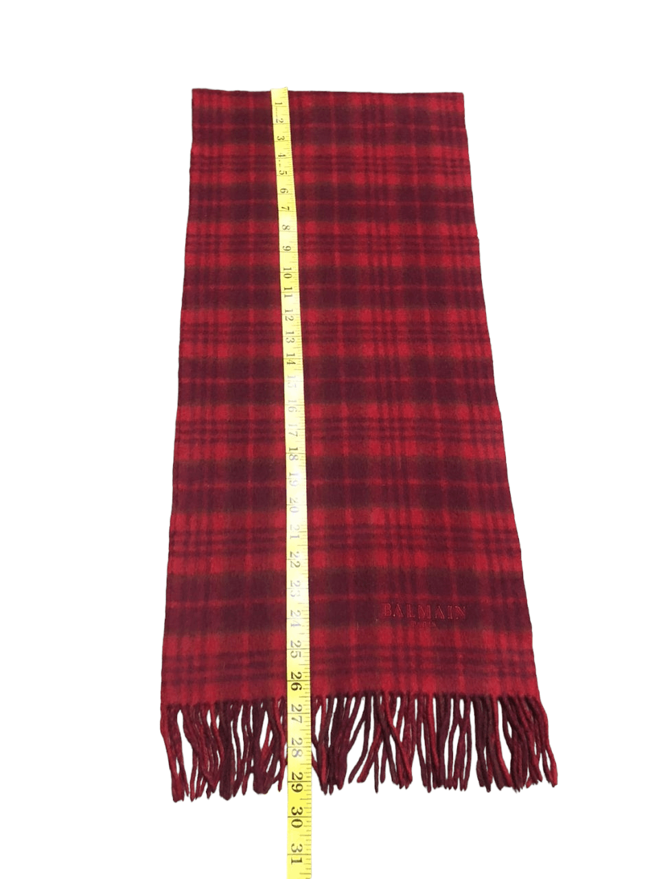 Balmain Balmain Paris Red Tartan Scarf Muffler Neckwear Size ONE SIZE - 9 Thumbnail