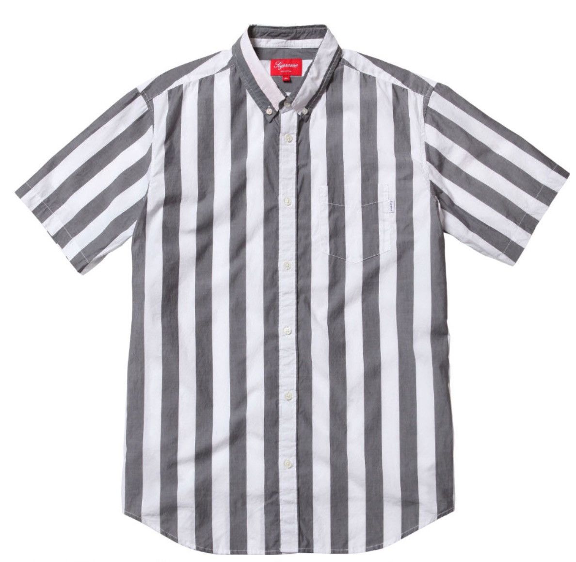 Supreme Supreme Black White Striped Button Short Sleeve Shirt SS11 Size US L / EU 52-54 / 3 - 1 Thumbnail