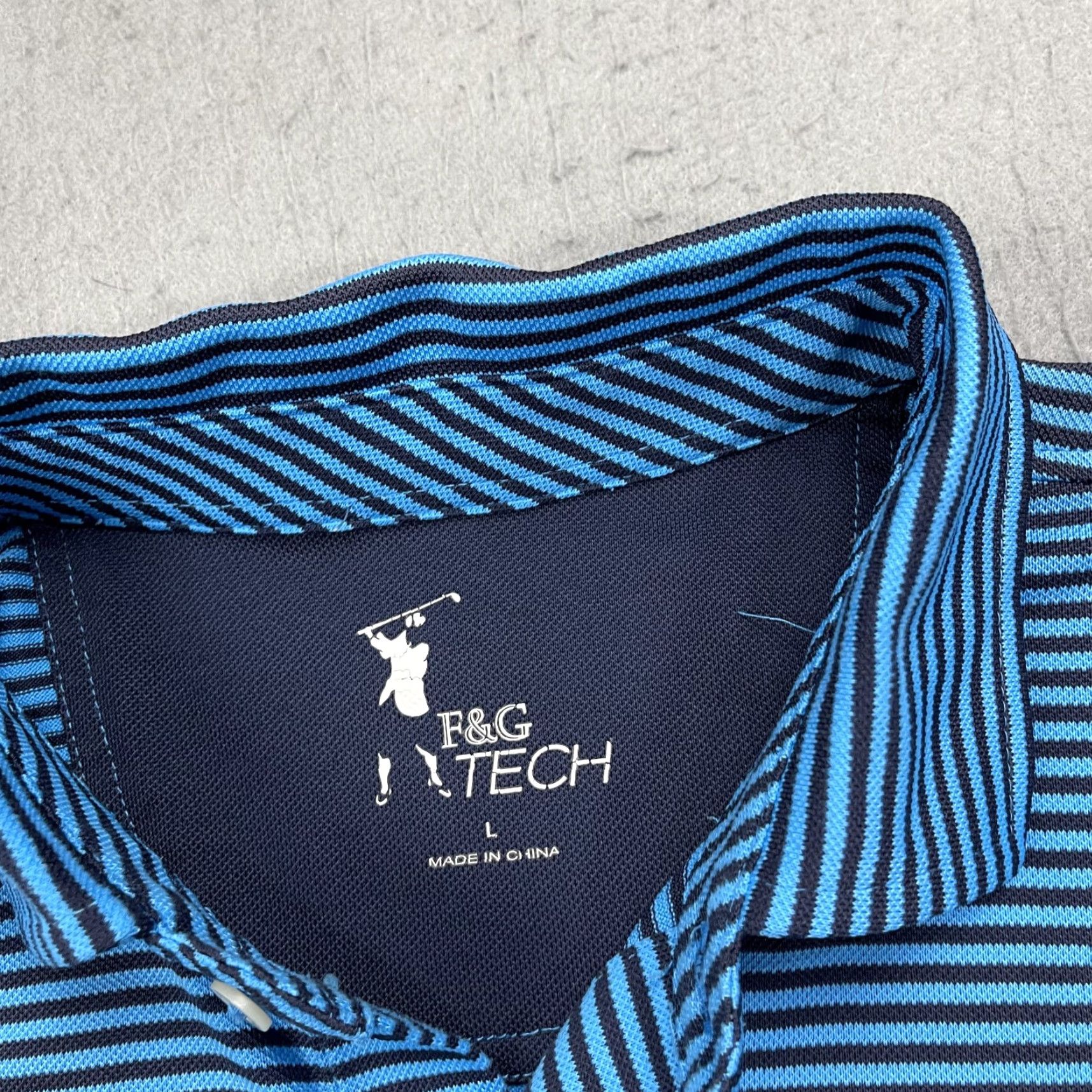 Vintage Fairway & Greene Polo Shirt Mens L Blue Striped Golf 90s? Size US L / EU 52-54 / 3 - 3 Thumbnail