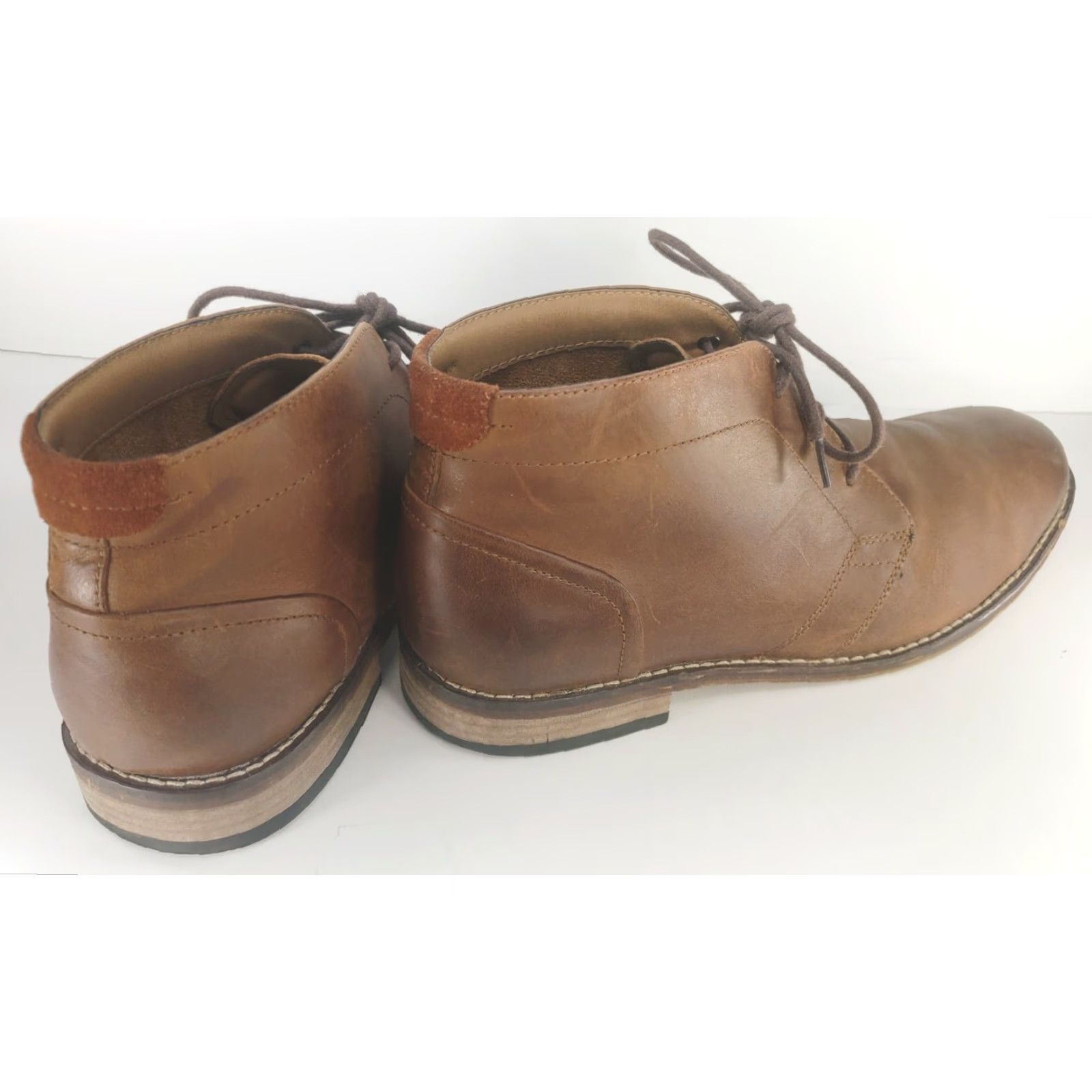 Vintage Aston Grey Boots Mens 10.5M Brown Leather Chukka Desert Boots Size US 11 / EU 44 - 4 Thumbnail