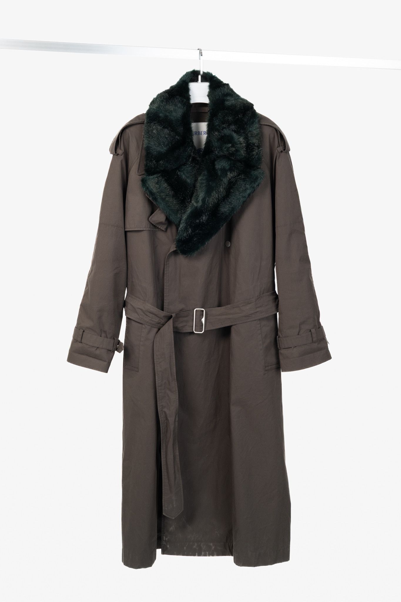 Burberry Burberry Kennington 'Otter' Cotton Fur-Trim Long Trench Coat Size XL / US 12-14 / IT 48-50 - 1 Thumbnail