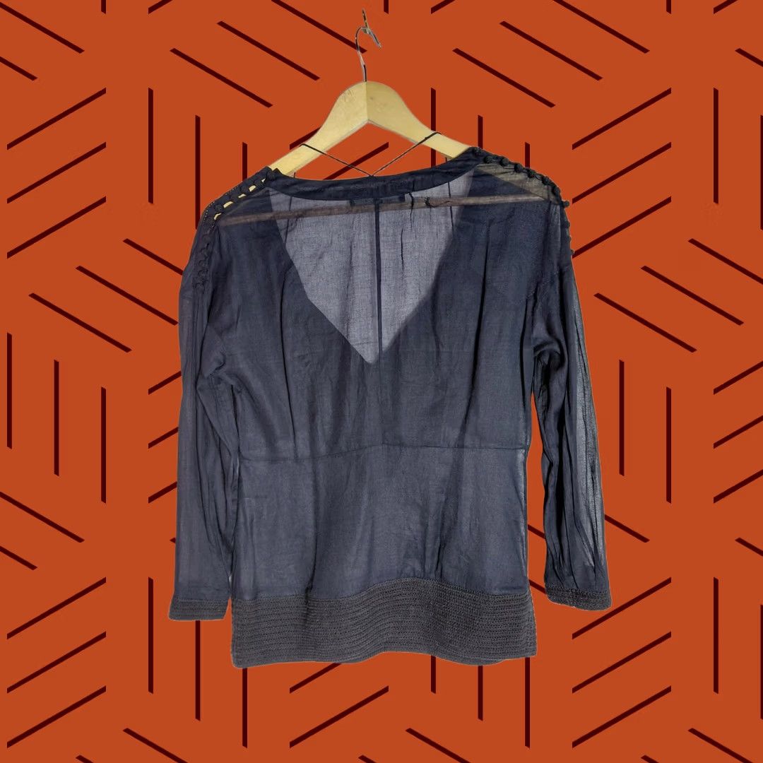Isabel Marant Isabel Marant Embroidered Cotton Top Black Long Sleeve Knit Women Size 0 Size XS / US 0-2 / IT 36-38 - 1 Thumbnail