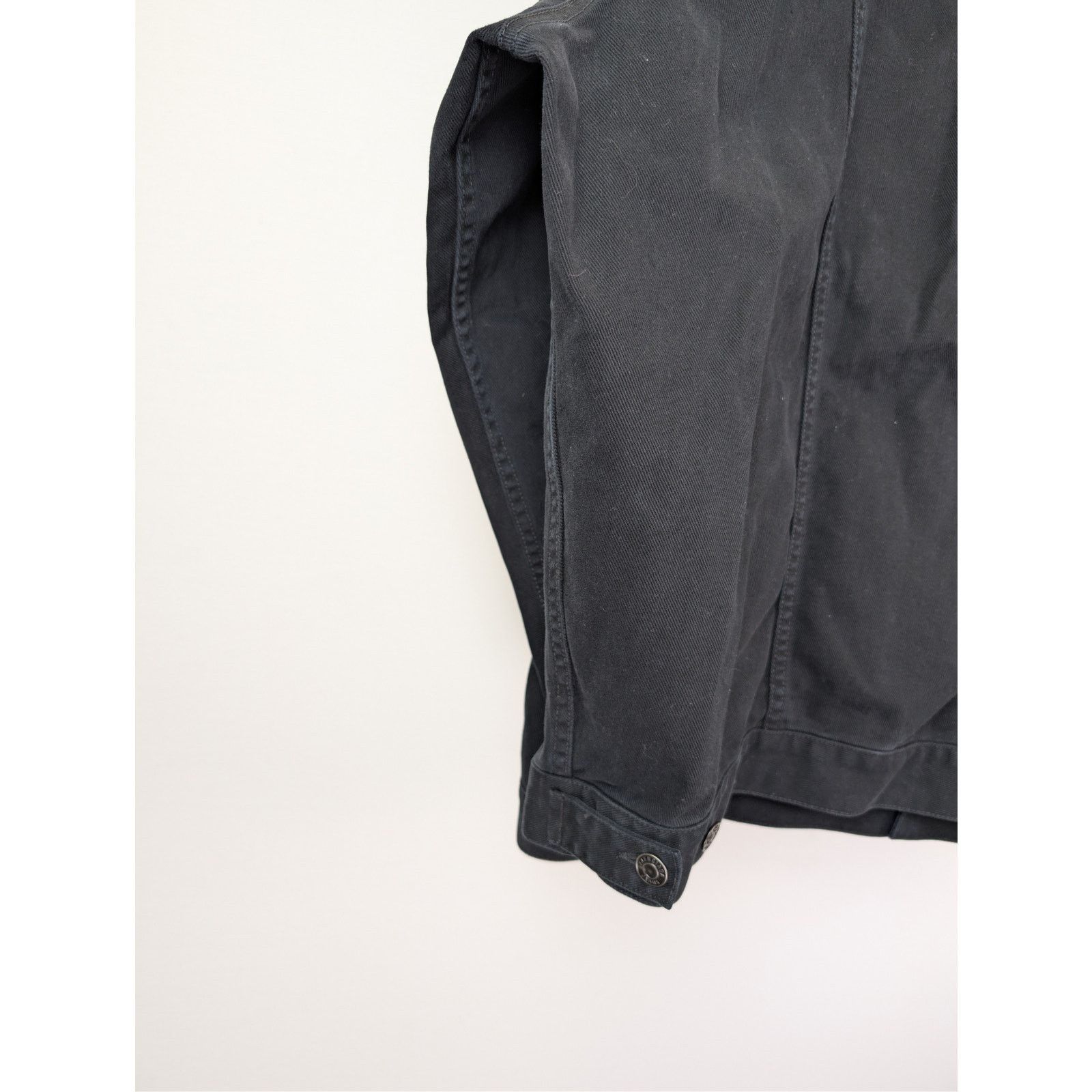 Balenciaga o1rshd1 Soft Black Left Hand Denim Jacket in Black Size US L / EU 52-54 / 3 - 14 Thumbnail