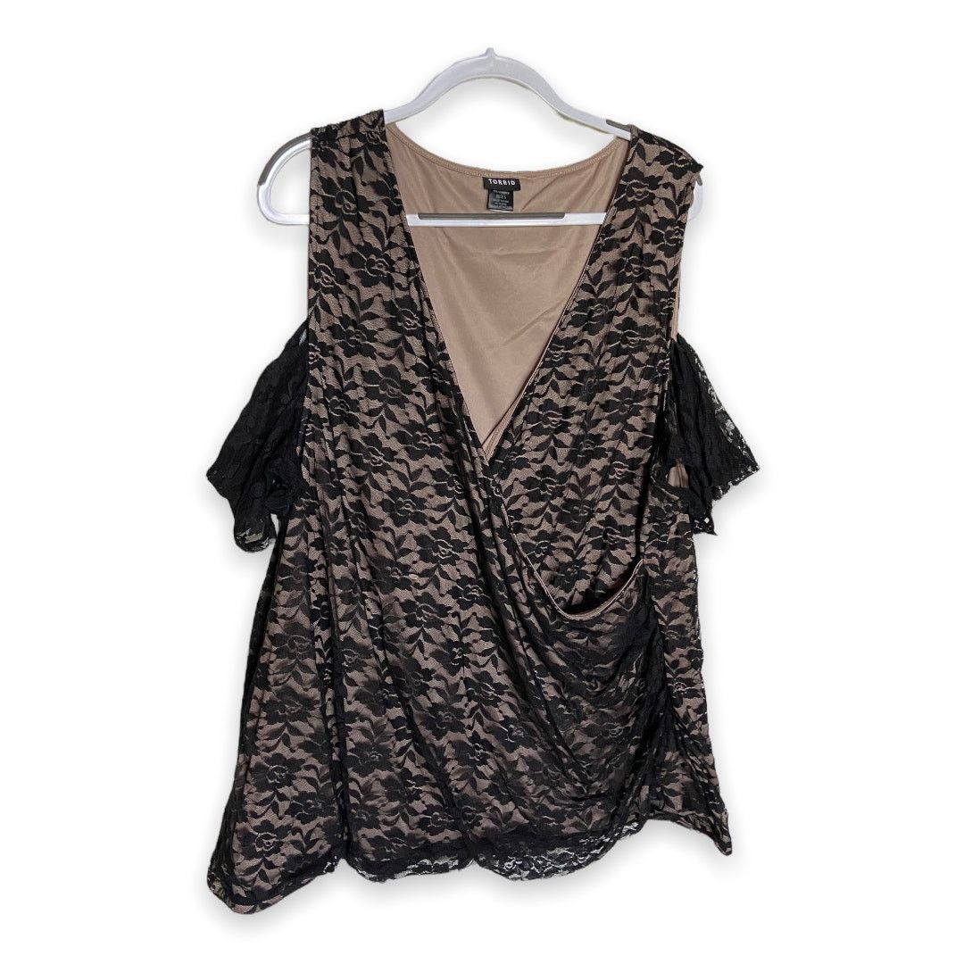 Other Torrid Womens Blouse Size 5X Black Lace Crossover Top Size 4XL / US 24-26 - 1 Thumbnail