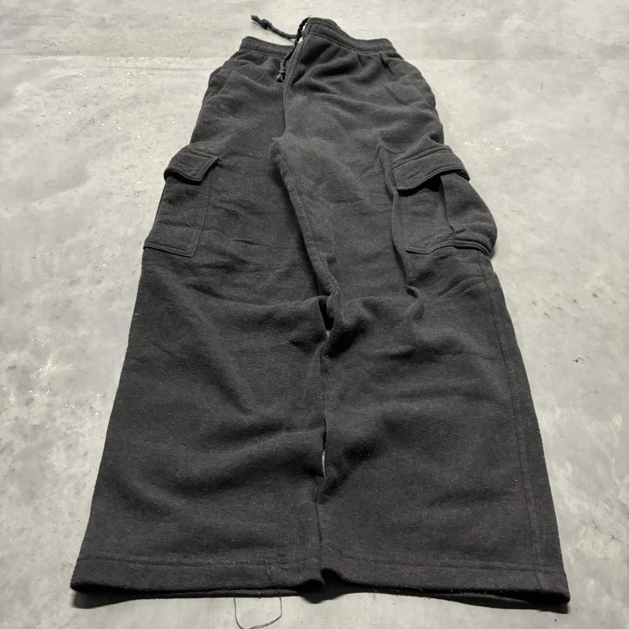 Japanese Brand × Vintage Crazy Vintage Y2K/2000s Dark Grey Skater Cargo Sweatpants! Size US 30 / EU 46 - 3 Thumbnail