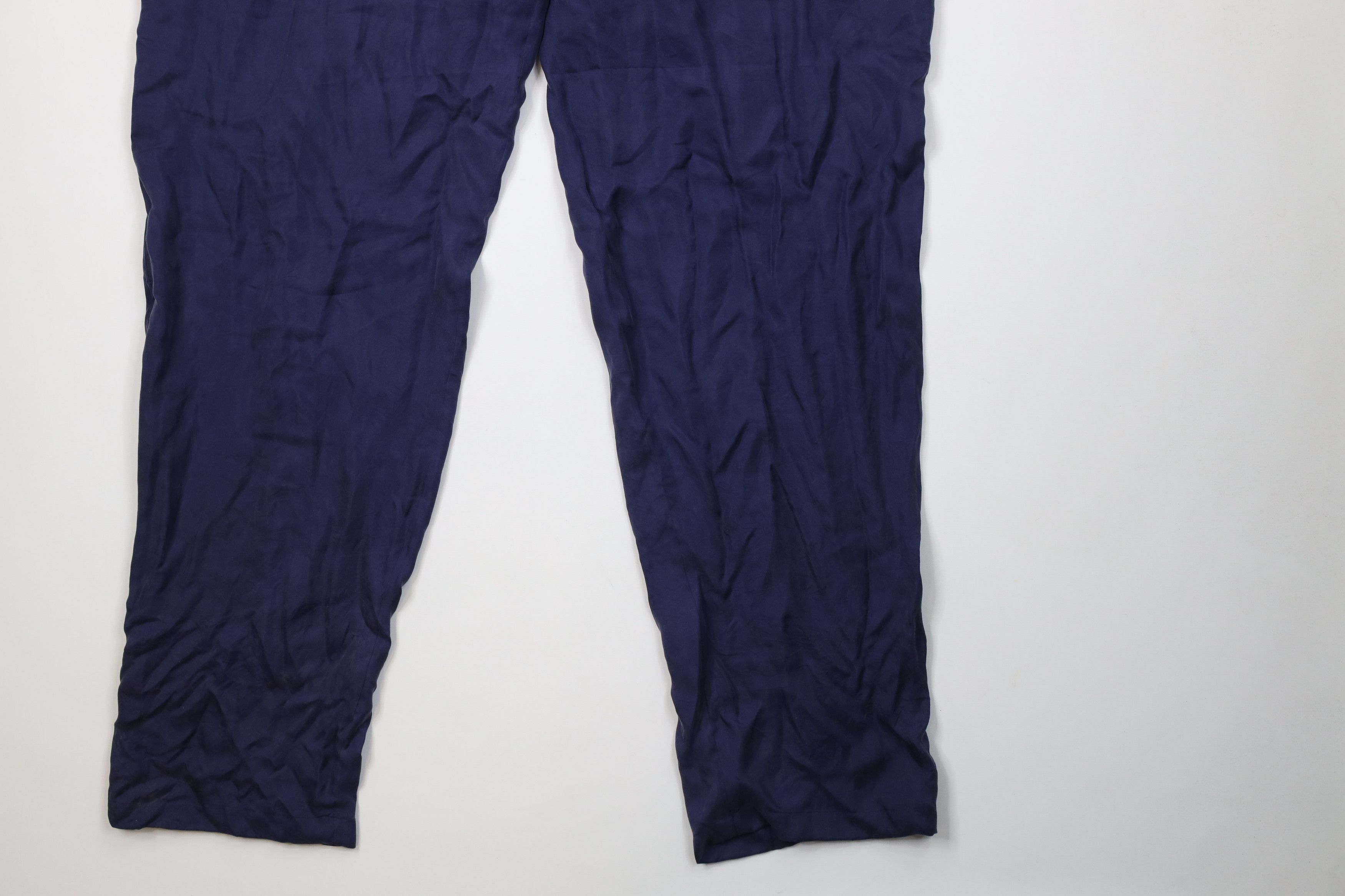 Vintage Deadstock Vintage 90s Streetwear Fit Silk Pants Navy Blue Size US 38 / EU 54 - 4 Thumbnail