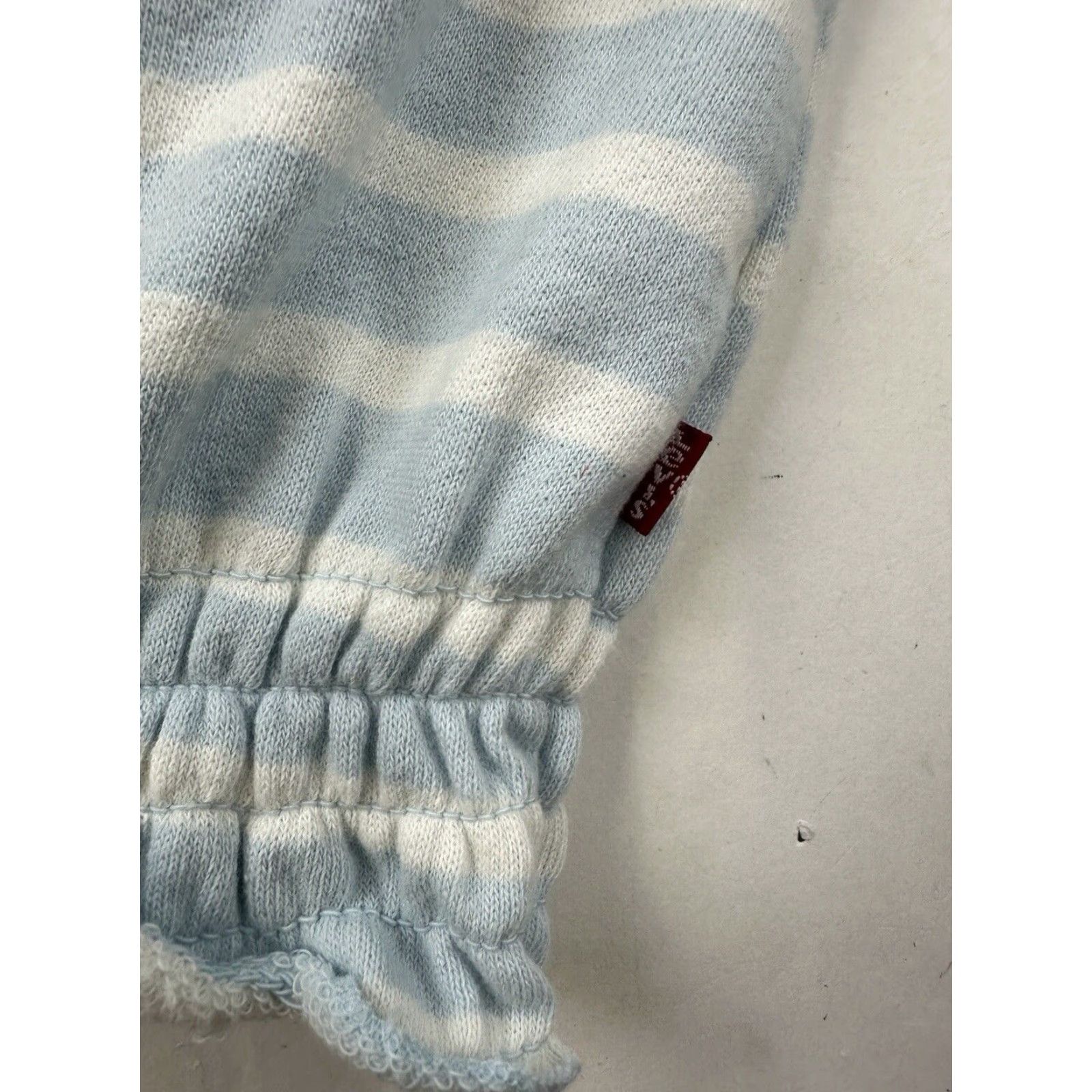 Levi's Levi’s Sweatshirt Womens Medium Blue White Striped Ruffle Long Sleeve Pullover Size M / US 6-8 / IT 42-44 - 2 Thumbnail