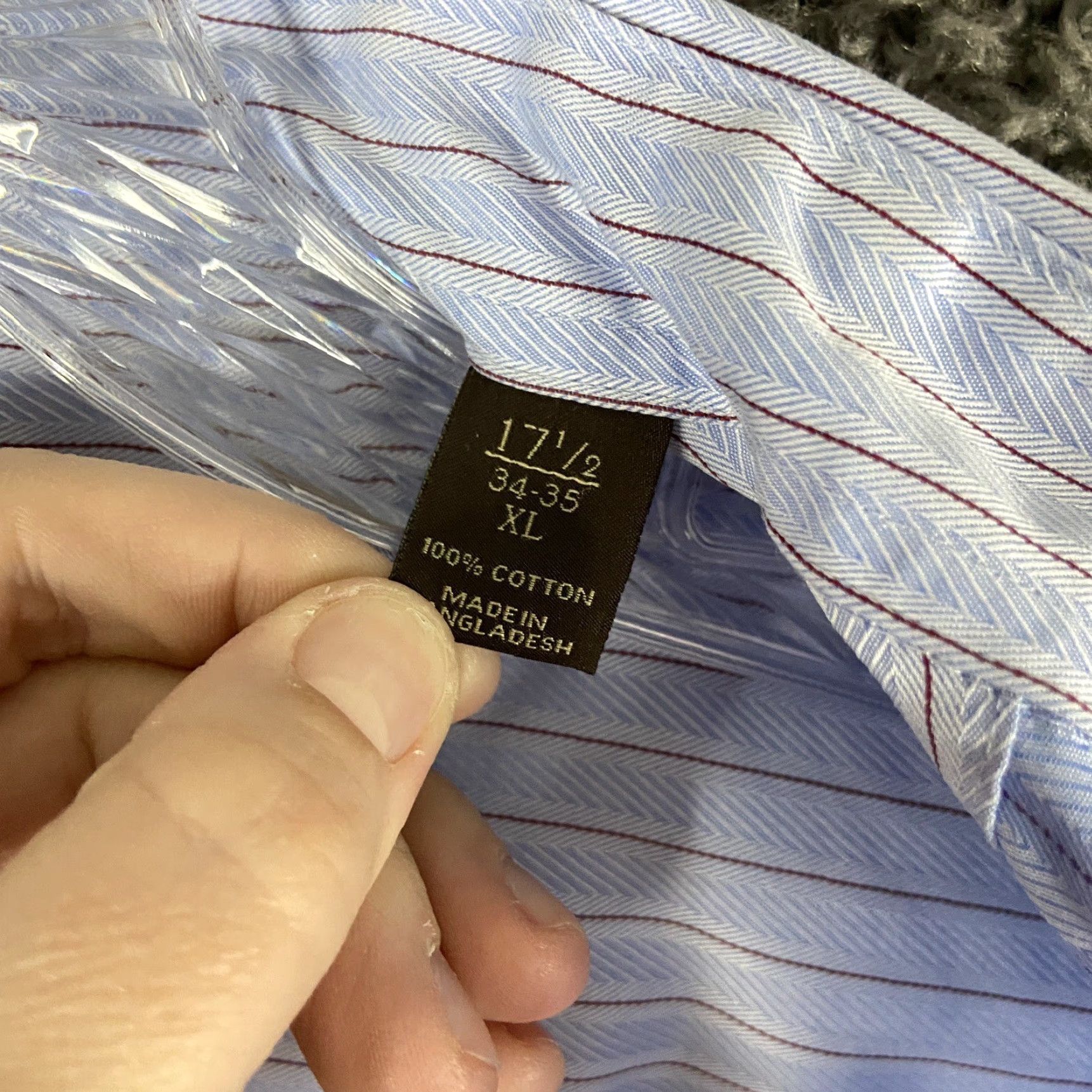 Tasso Elba TASO ELBA Blue Striped Dress Shirt Long Sleeve Men’s XL 17.5 34/35 Size 46R - 7 Thumbnail