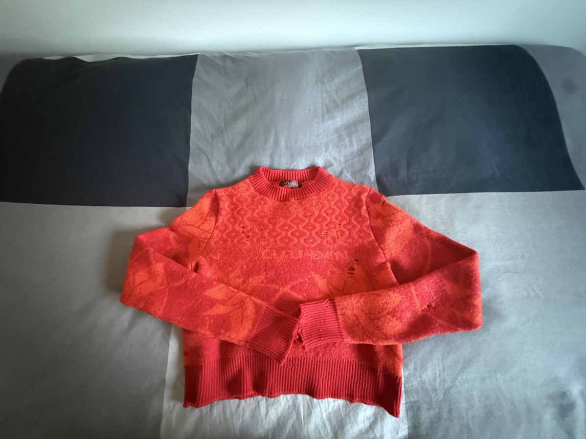 LUU DAN LU'U DAN Orange & Red Shrunk Sweater Size US S / EU 44-46 / 1 - 3 Thumbnail