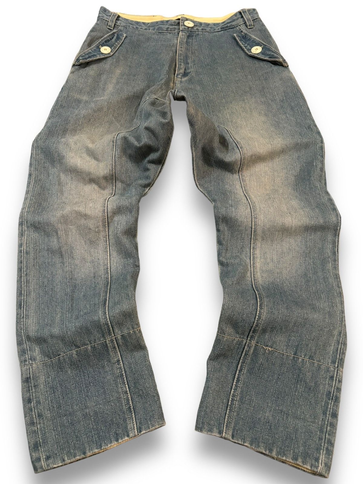 Other Y2K Japanese Rovtski Union Made Workwear Drop Crotch Jeans Size US 31 - 1 Thumbnail
