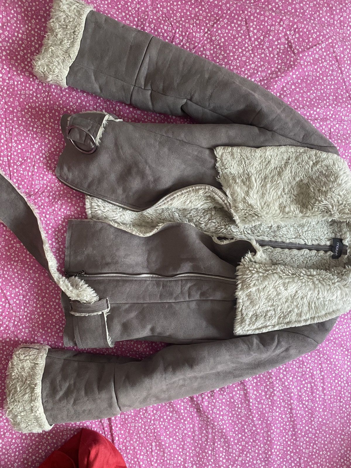 Designer 90s shearling bomber aviator jacket Size M / US 6-8 / IT 42-44 - 3 Thumbnail