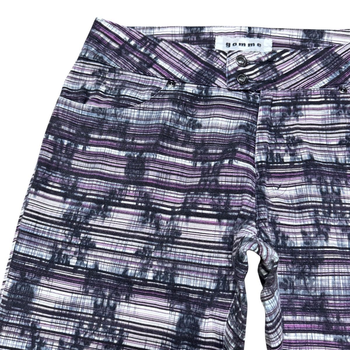 gomme Gomme By Maki Hiroshige Horizontal Striped Trouser Pants Size 30" / US 8 / IT 44 - 4 Thumbnail