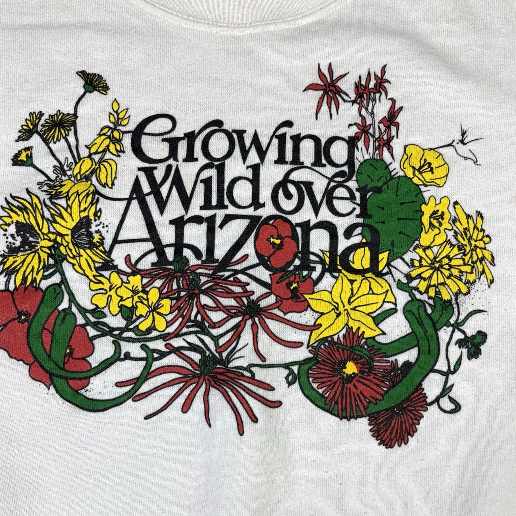 Vintage VINTAGE Arizona Flower Nature Art Pullover Crewneck Sweatshirt XL White 90s Men Heavyweight Cotton Fleece Graphic Print Logo 90s Theme/Pattern Solid Size US XL / EU 56 / 4 - 3 Thumbnail