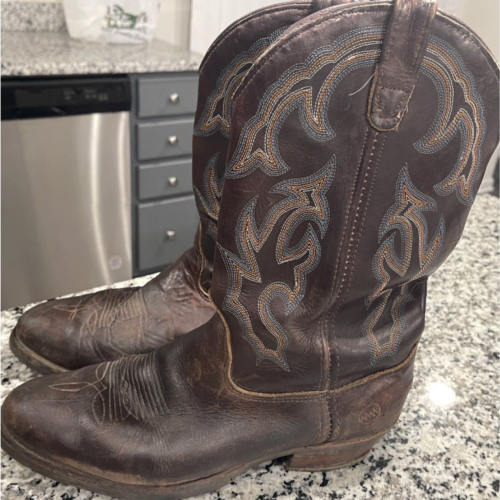 Doublet Double H Boots Gel Ice Work Boots Brown Mens Size 11.5D US Brown Gel Ice Work Leather Western Cowboy Size US 11.5 / EU 44-45 - 3 Thumbnail