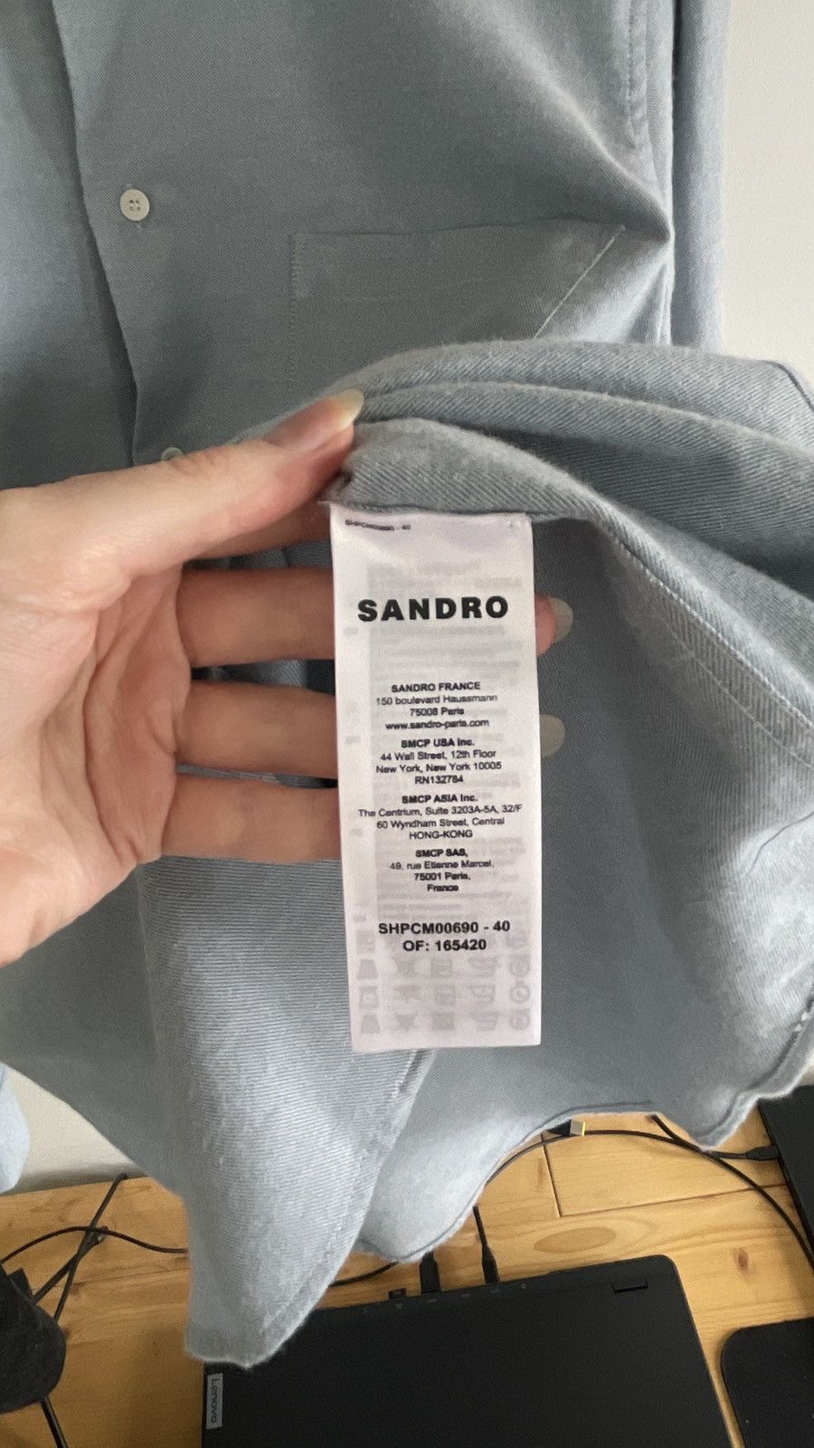 Sandro BLUE SHIRT SANDRO (XL) Size US XL / EU 56 / 4 - 5 Thumbnail