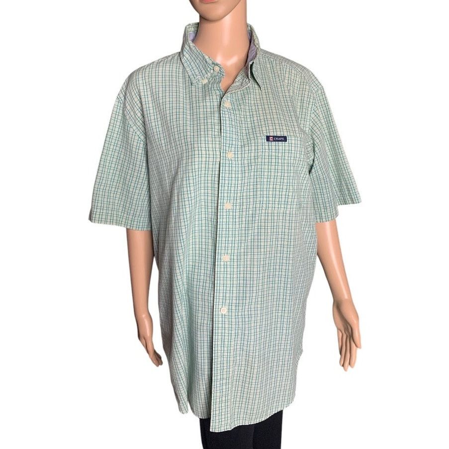 Chaps CHAPS Easy Care Men's Large Casual Shirt Green Plaid Button Size US L / EU 52-54 / 3 - 9 Thumbnail