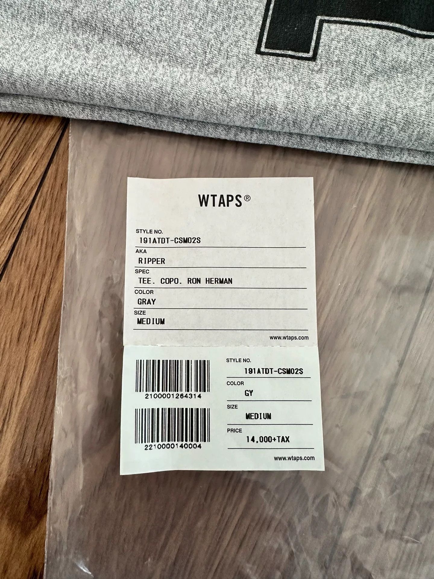 Wtaps WTAPS RIPPER TEE RON HERMAN 19SS Size US M / EU 48-50 / 2 - 5 Thumbnail