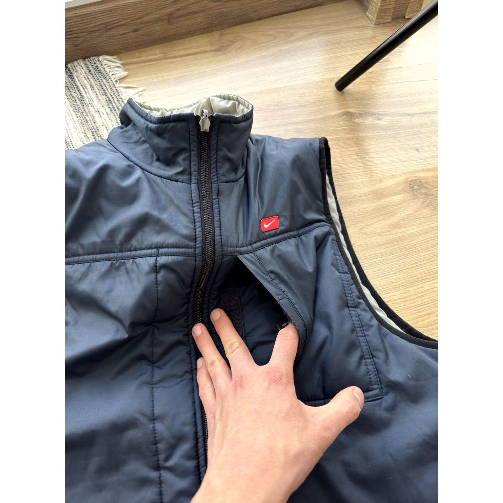 Nike Nike Reversible Vest Men S Blue/Navy 90s Vintage Puffer Down Nylon Zip Casual Streetwear Size US S / EU 44-46 / 1 - 6 Thumbnail