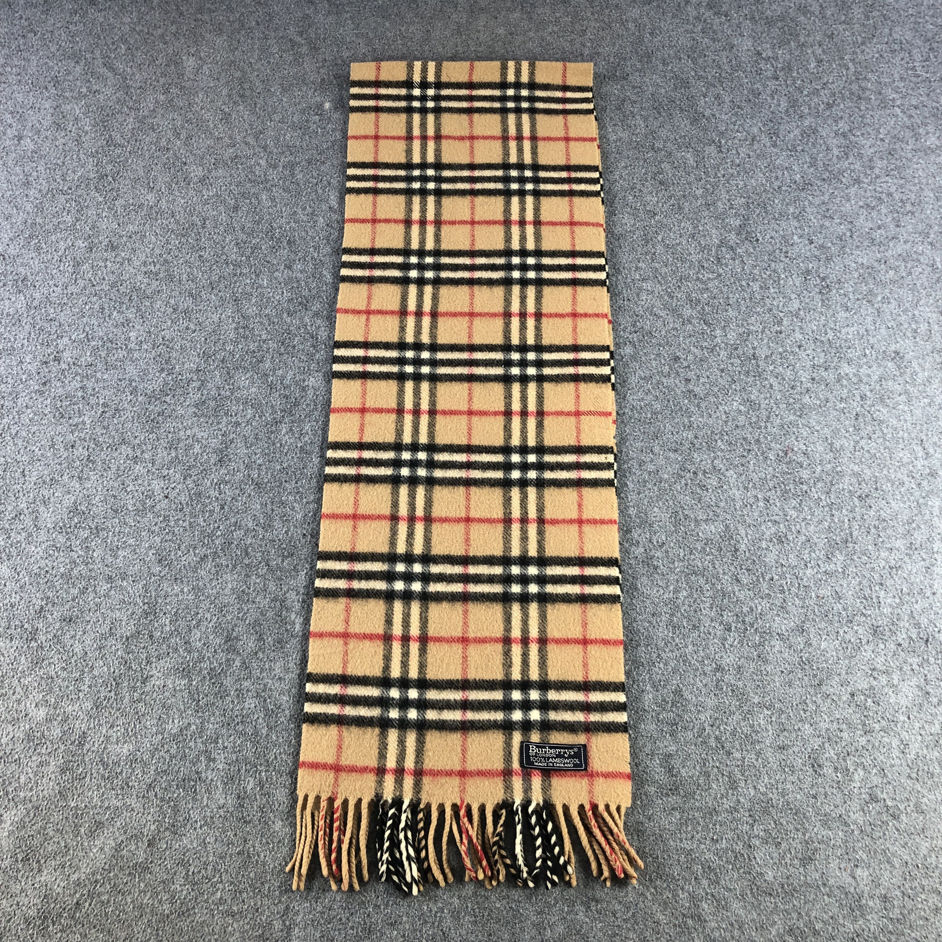 Burberry Burberry Tan Nova Check Wool Scarf Muffler V2869 Size ONE SIZE - 2 Thumbnail