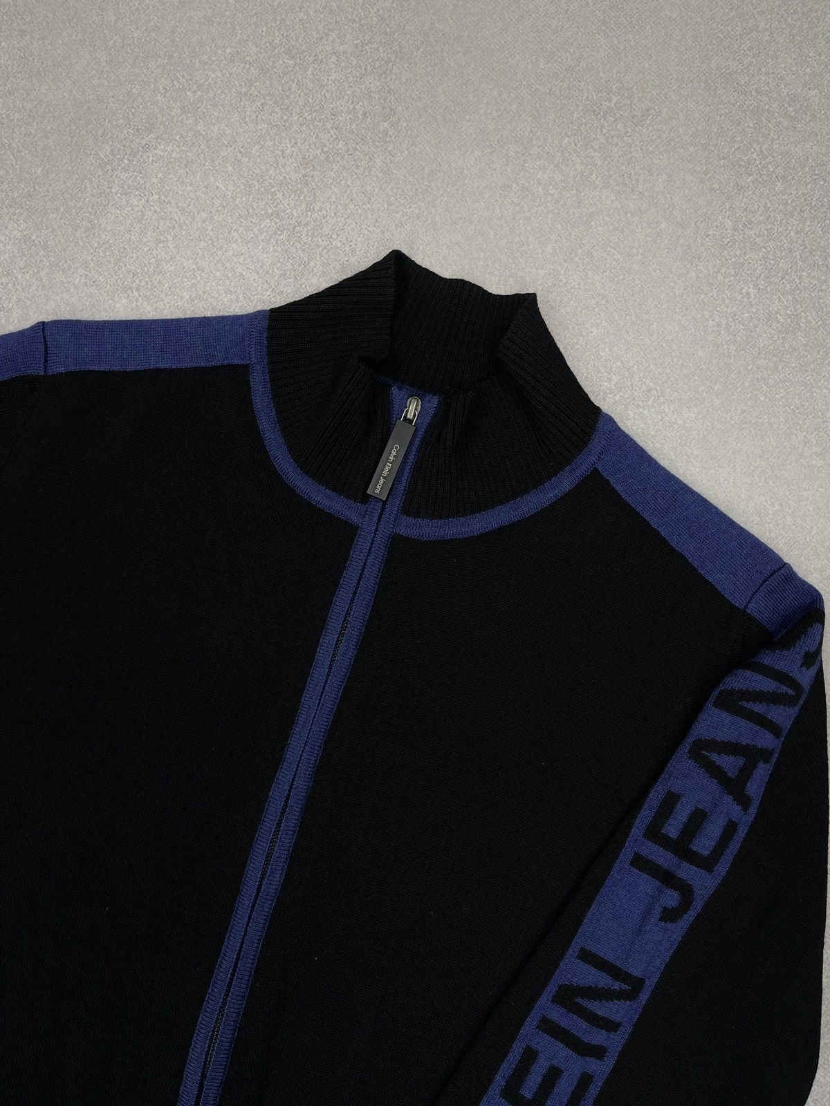 Calvin Klein Mens Calvin Klein Knitted Olympic Jacket Zip Black Big Logo Size US M / EU 48-50 / 2 - 4 Thumbnail