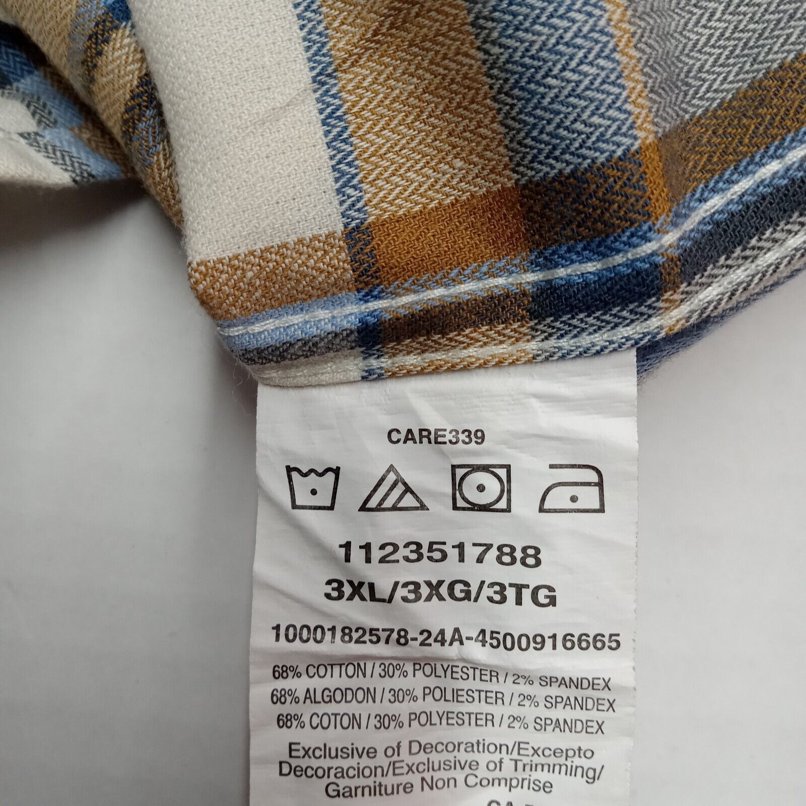 Wrangler Wrangler Slim Fit Shirt Men's 3XL Cowboy Wash Beige Plaid Size US XXL / EU 58 / 5 - 8 Thumbnail