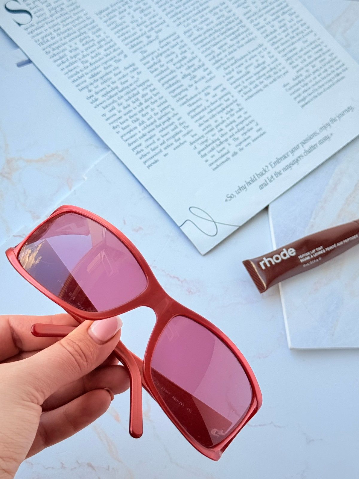 Prada Prada vintage red sunglasses SPR01F Size ONE SIZE - 14 Thumbnail