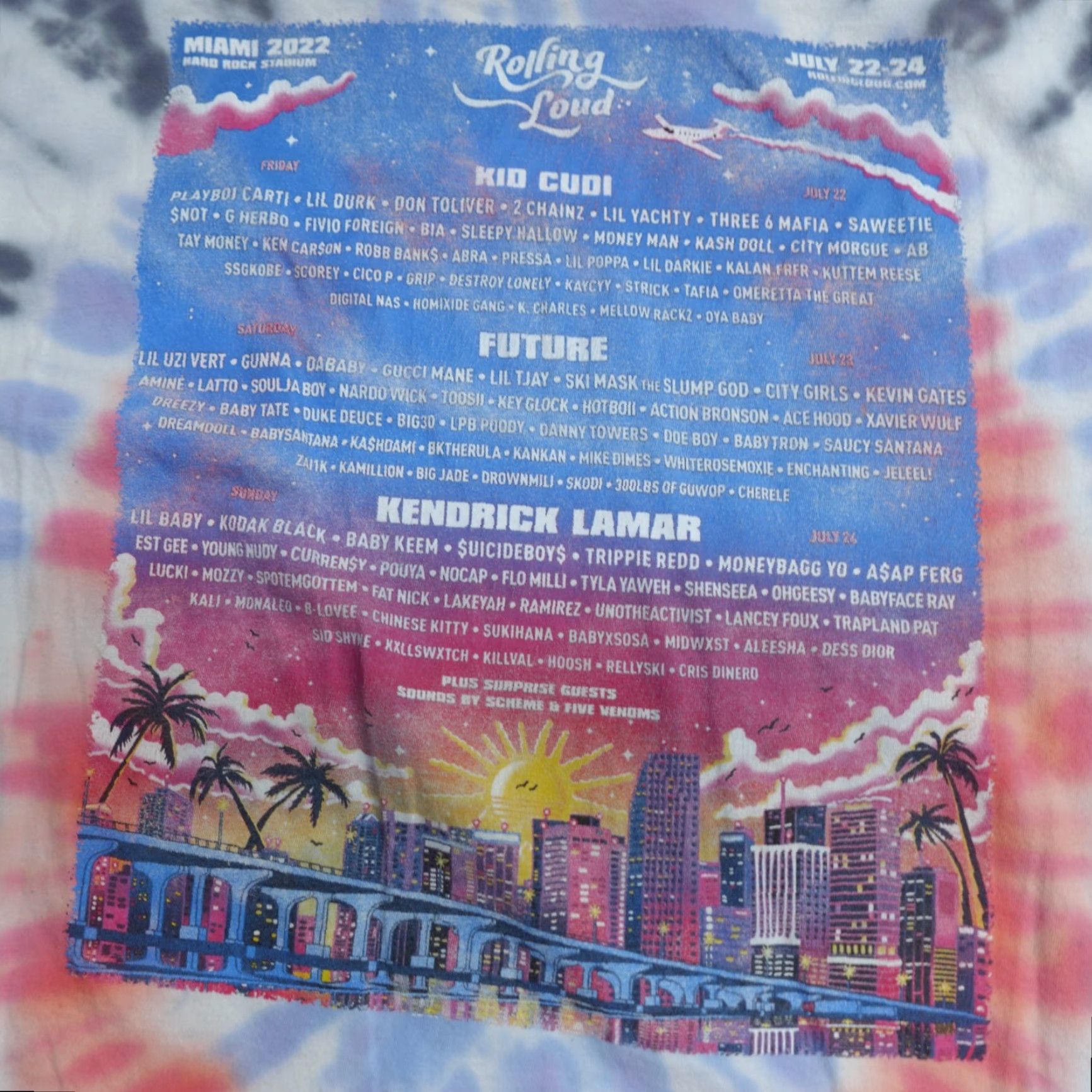 Vintage VINTAGE Rolling Loud Shirt XL Blue Tie Dye Solid Long Sleeve Crew Neck Cotton Jersey Unbranded Men XL Printed T-Shirt 1990s Concert Mens Size US XL / EU 56 / 4 - 5 Thumbnail