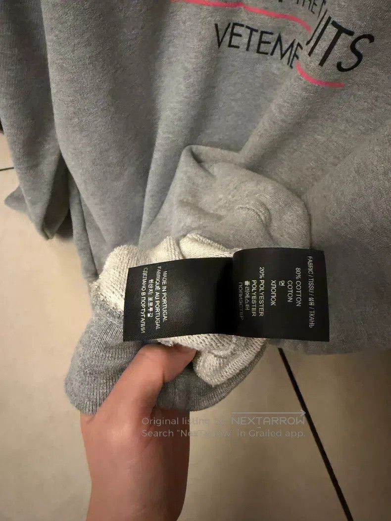 Vetements Vetements Grey Hoodie Size US L / EU 52-54 / 3 - 6 Thumbnail