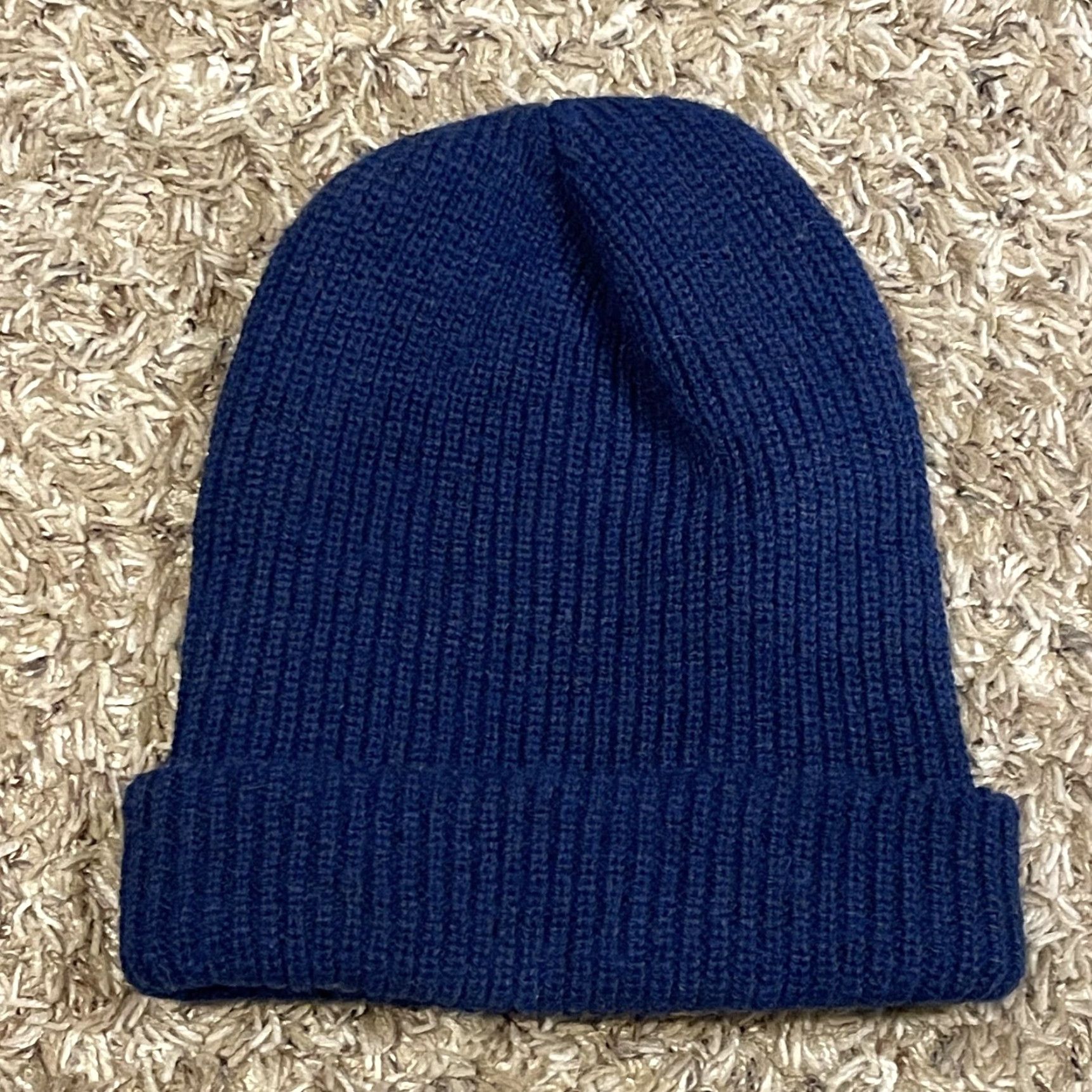 Nike VINTAGE Nike Knit Beanie Navy Blue Embroidered NIKE Spellout Winter Hat Mens One Size Blue Knit Cuffed Ribbed 90s Sports Casual Size ONE SIZE - 3 Thumbnail