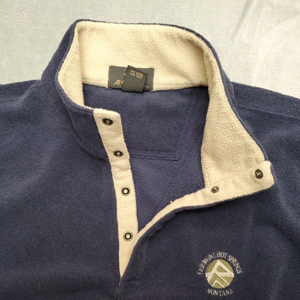 Vintage VINTAGE Cotton Deluxe Shirt Men M Blue 90s USA Western Fleece T Shirt Graphic Print Mock Neck 1/4 Snap Pullover Nature Mens Size US M / EU 48-50 / 2 - 5 Thumbnail