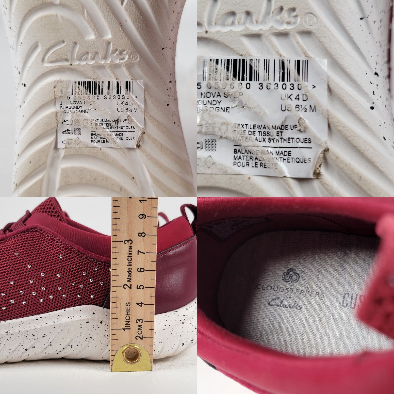 Clarks VINTAGE Clarks Cloudsteppers Bungee Sneakers Nova Step Rhubarb Red Women's Size 6.5 Size US 4 / IT 34 - 8 Thumbnail