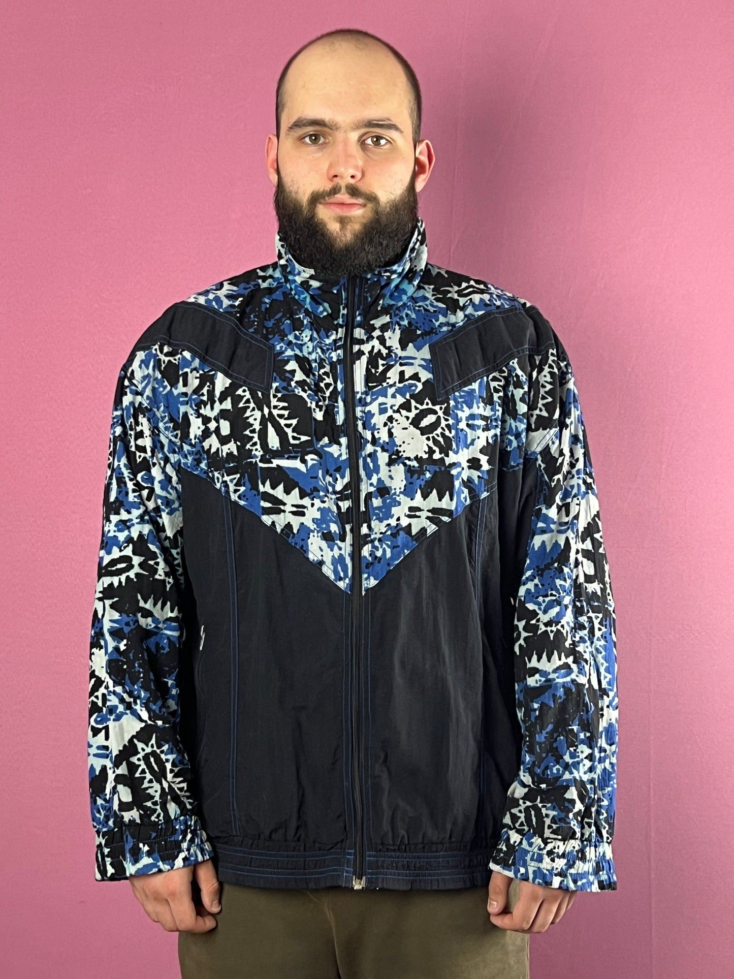 Vintage Sports League Vintage Mens Abstract Print Windbreaker Jacket Size US L / EU 52-54 / 3 - 2 Thumbnail