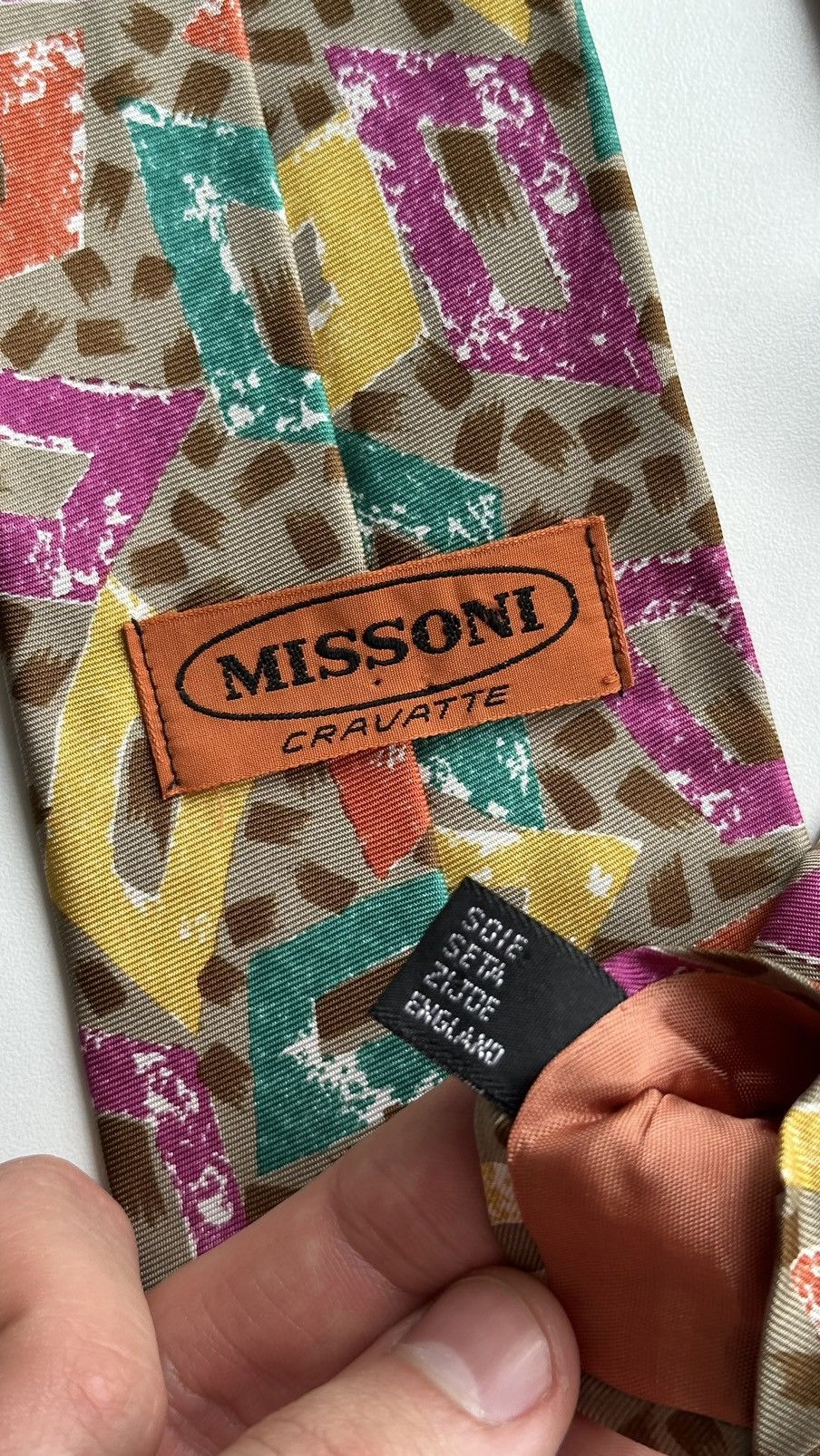 Missoni Missoni Men Painted Classic Tie Made In England 100% Silk Size ONE SIZE - 5 Thumbnail