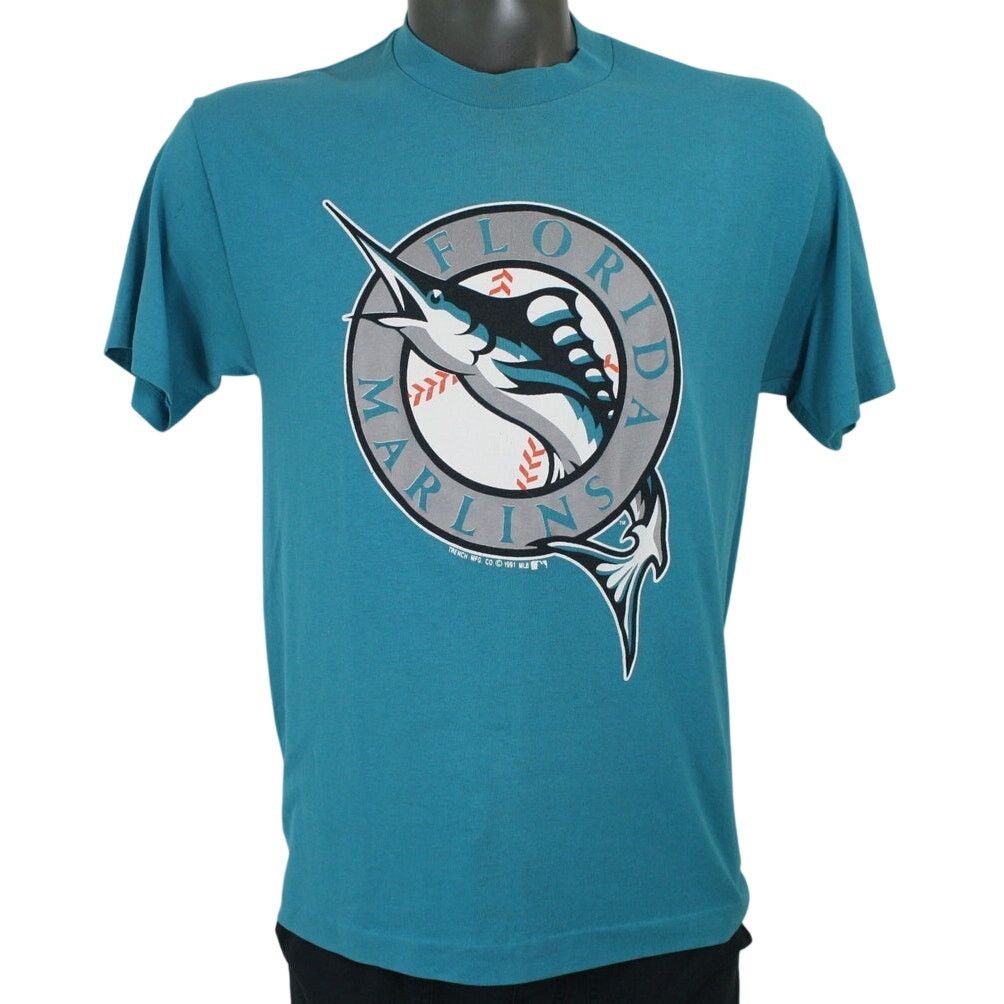 MLB × Vintage Vintage 90s Florida Marlins MLB Single Stitch Graphic Shirt Size US L / EU 52-54 / 3 - 1 Thumbnail