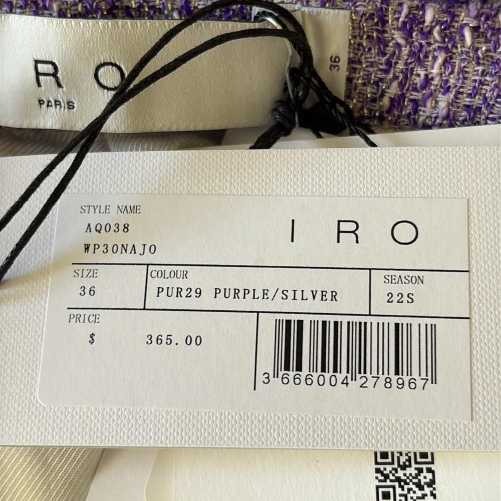 Iro New IRO Paris Najo Tweed Shorts in Purple/Silver Size 28" / US 6 / IT 42 - 11 Thumbnail