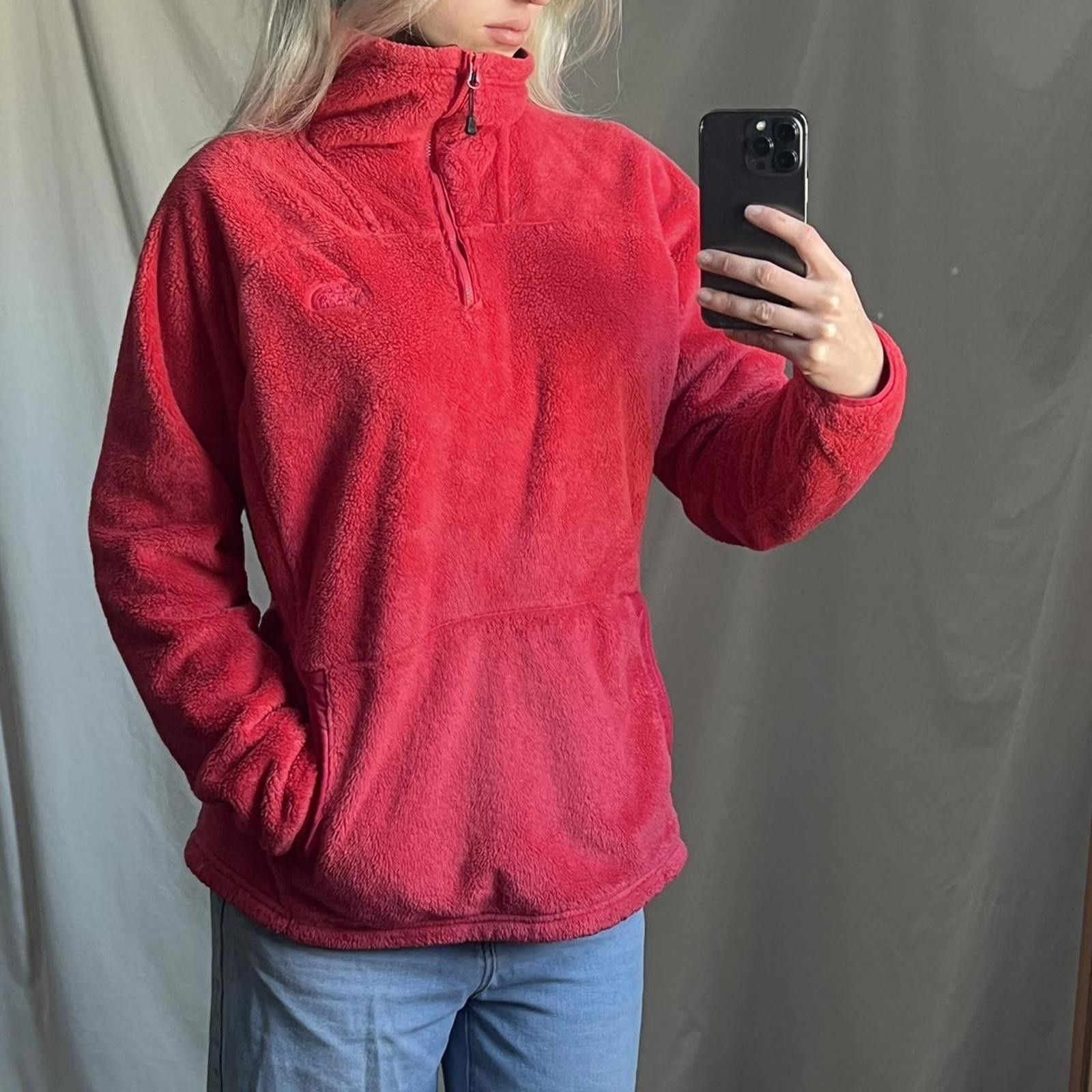 The North Face The North Face red fleece quarter zip Size L / US 10 / IT 46 - 1 Thumbnail