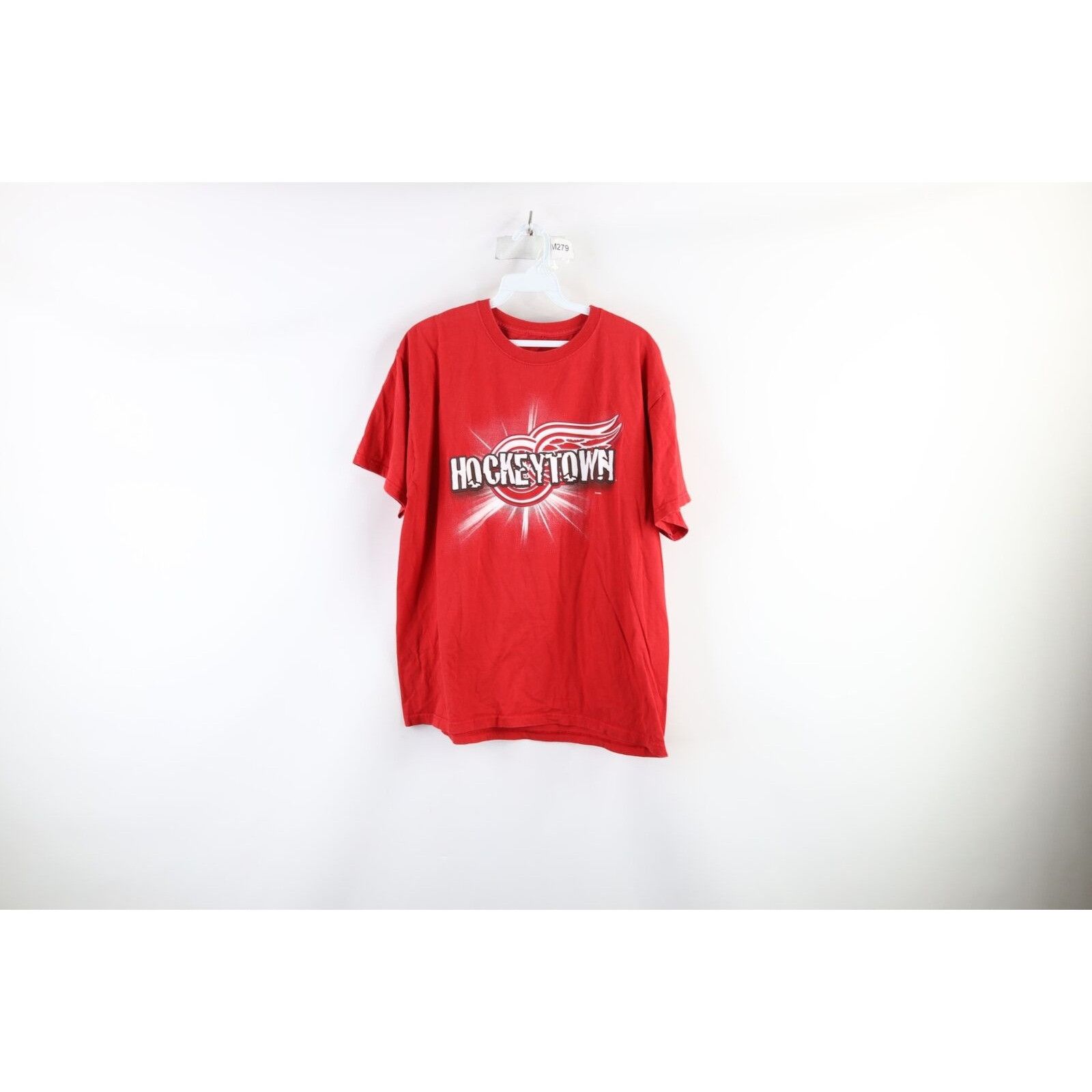 Vintage Vintage 90s Faded Spell Out Detroit Red Wings Hockey T-Shirt Size US M / EU 48-50 / 2 - 1 Thumbnail
