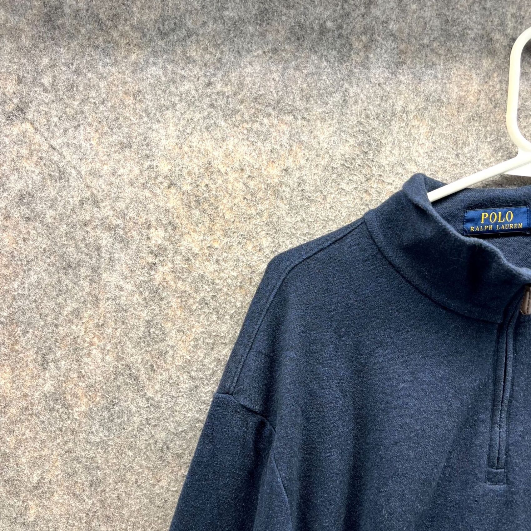 Ralph Lauren VINTAGE Polo Ralph Lauren Sweater Men Large Heather Blue Pullover 1/4 Zip Fleece Pony Shirt Pull over Size US L / EU 52-54 / 3 - 7 Thumbnail