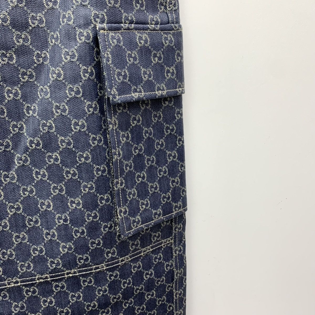 Gucci Gucci Blue Allover Logo Jacquard Casual Cargo Jeans K26WX Size US 30 / EU 46 - 4 Thumbnail