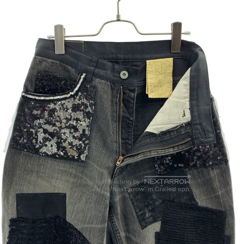 Junya Watanabe Junya Watanabe size XS Patchwork Leather Denim Pants Size US 27 - 4 Thumbnail