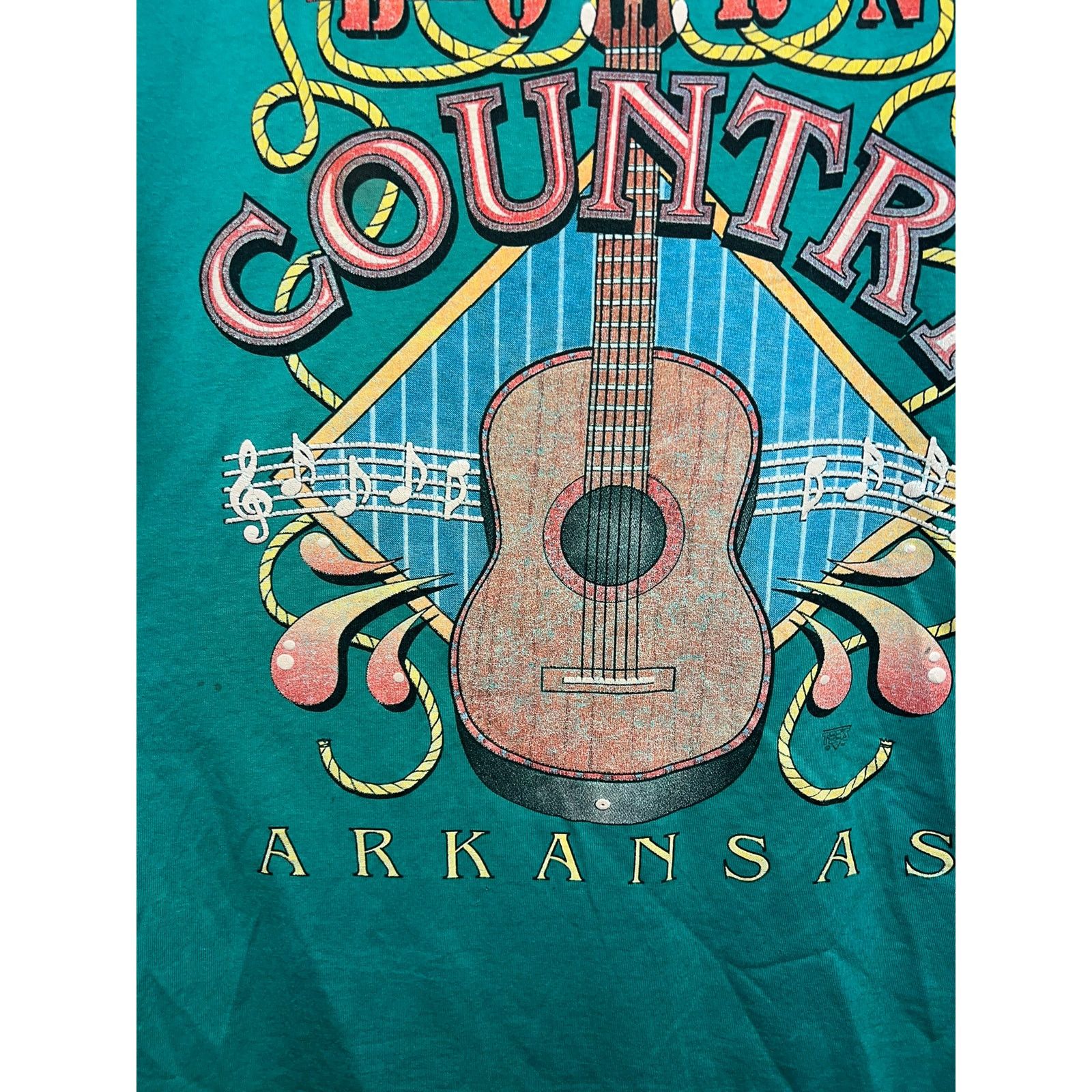 Vintage Vintage Country Music Shirt Born Guitar Arkansas Teal Tee XL Size US XL / EU 56 / 4 - 6 Thumbnail
