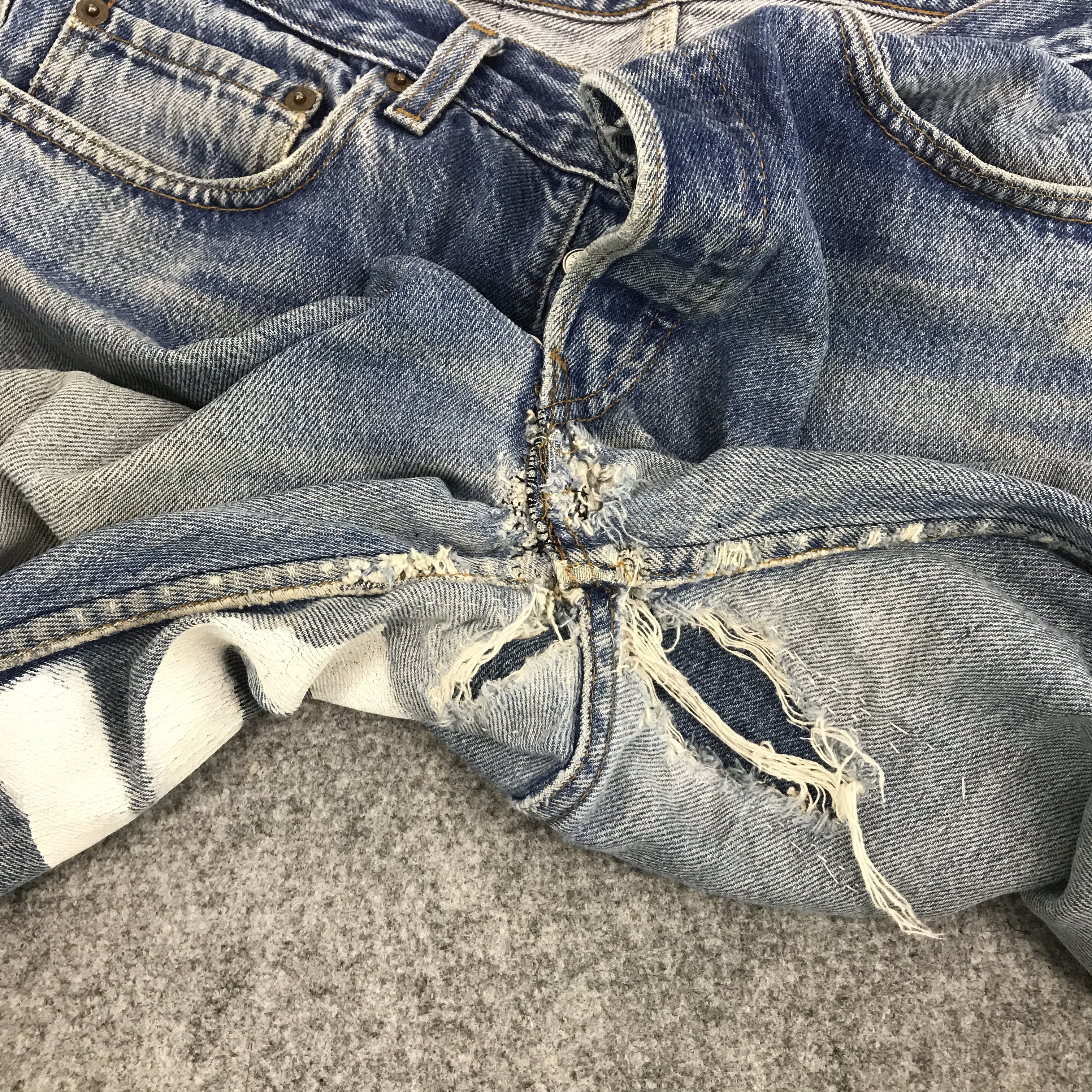 Levi's Vintage Clothing × Vintage Levi's 501 ripped distressed jean denim pants Size US 30 / EU 46 - 10 Thumbnail